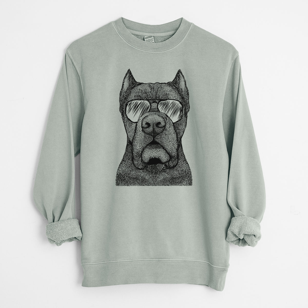 Aviator Bruno the Cane Corso - Unisex Pigment Dyed Crew Sweatshirt