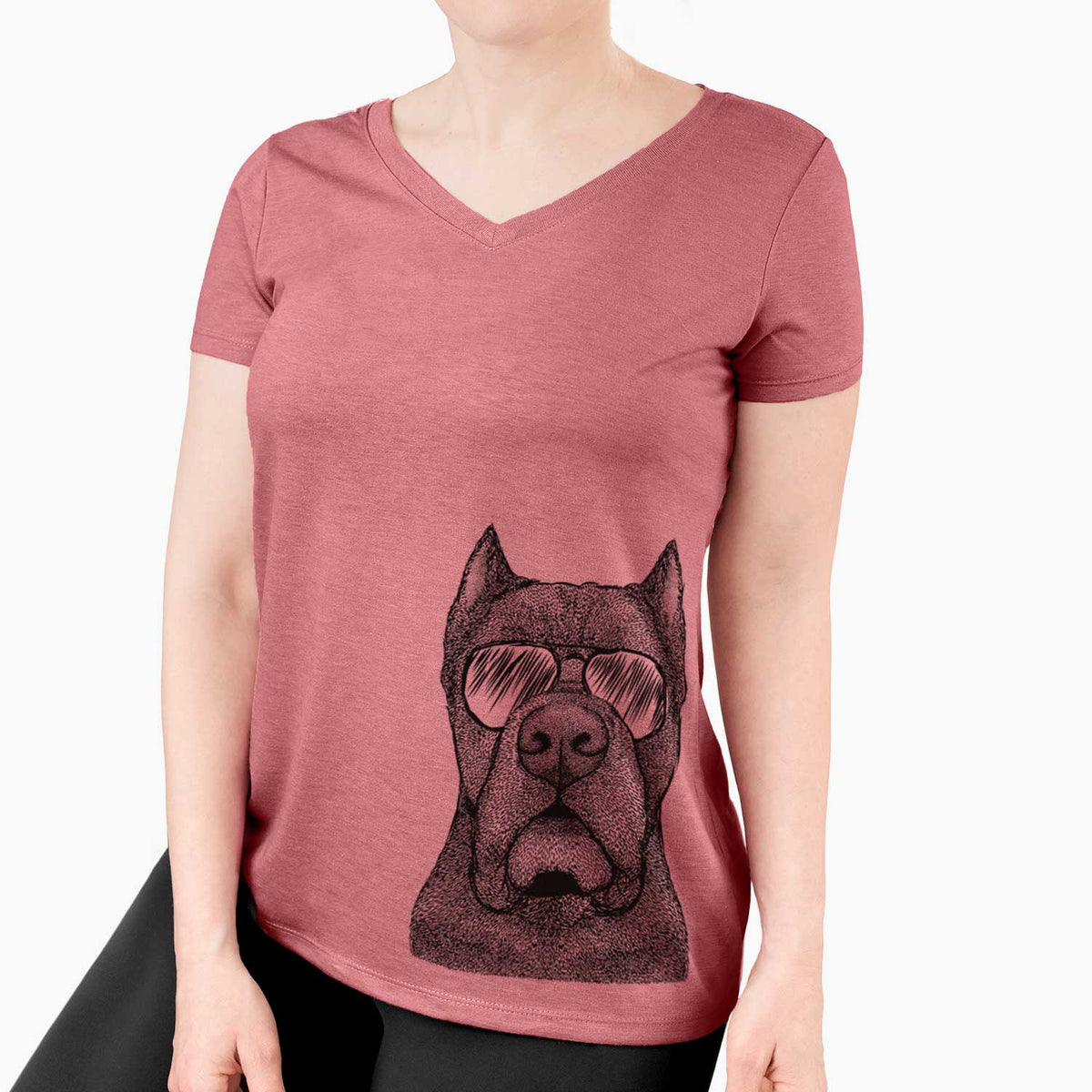 Aviator Bruno the Cane Corso - Women's V-neck Shirt