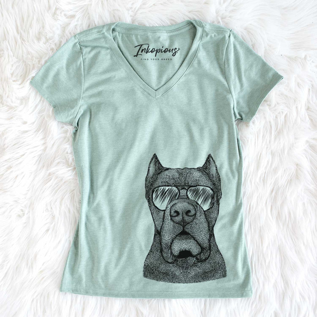 Aviator Bruno the Cane Corso - Women's V-neck Shirt
