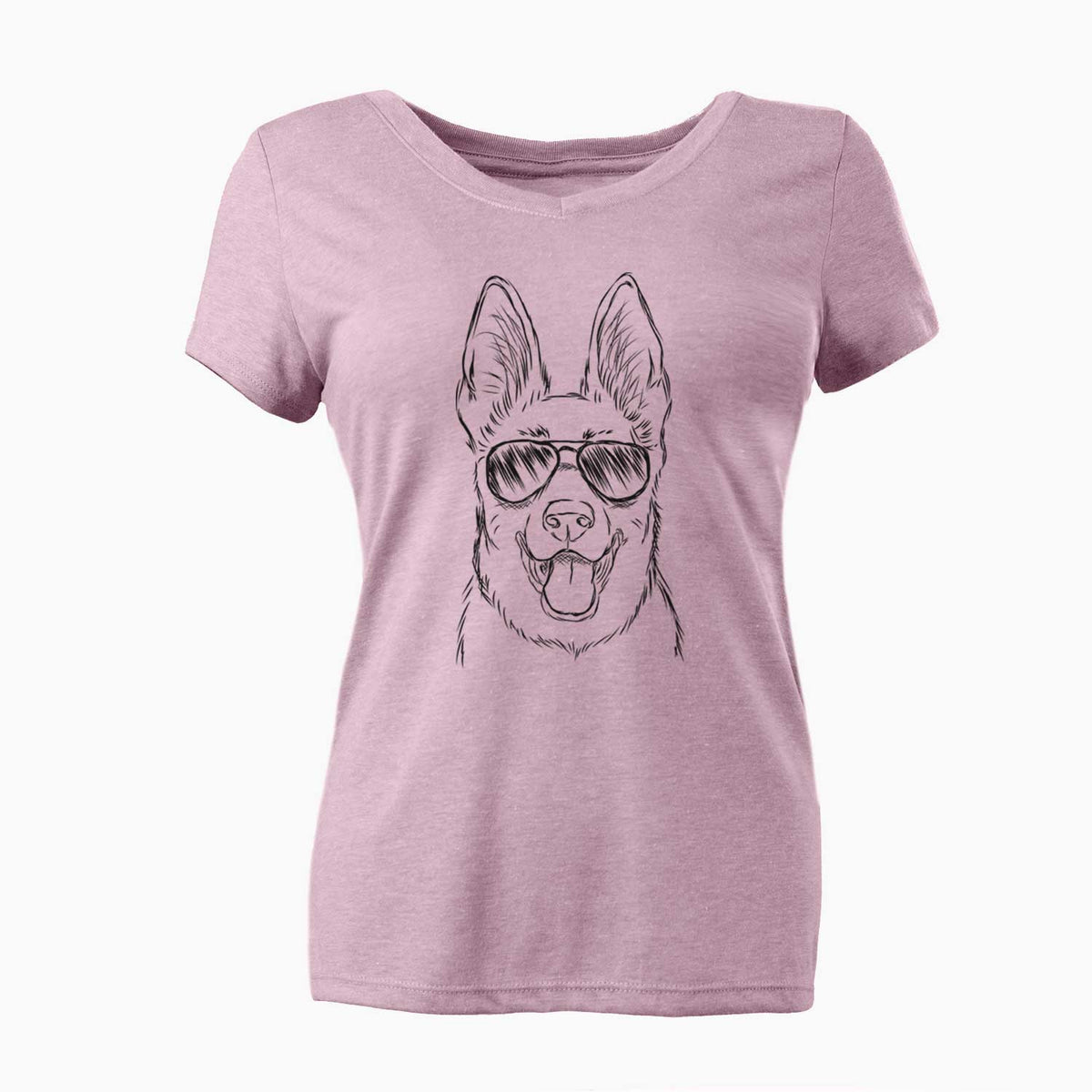 Aviator Brutus the German Shepherd - Women's V-neck Shirt