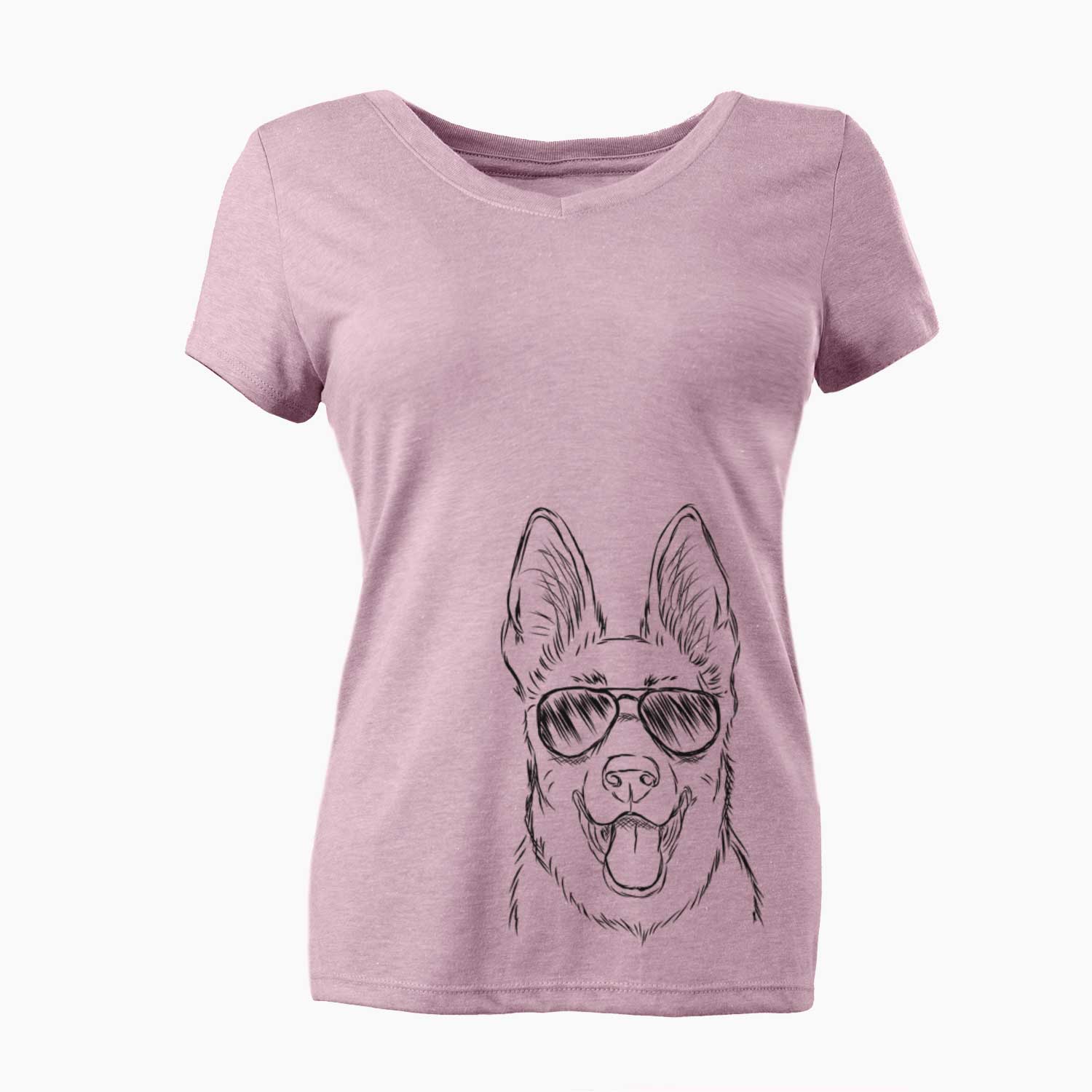 Aviator Brutus the German Shepherd - Women's V-neck Shirt