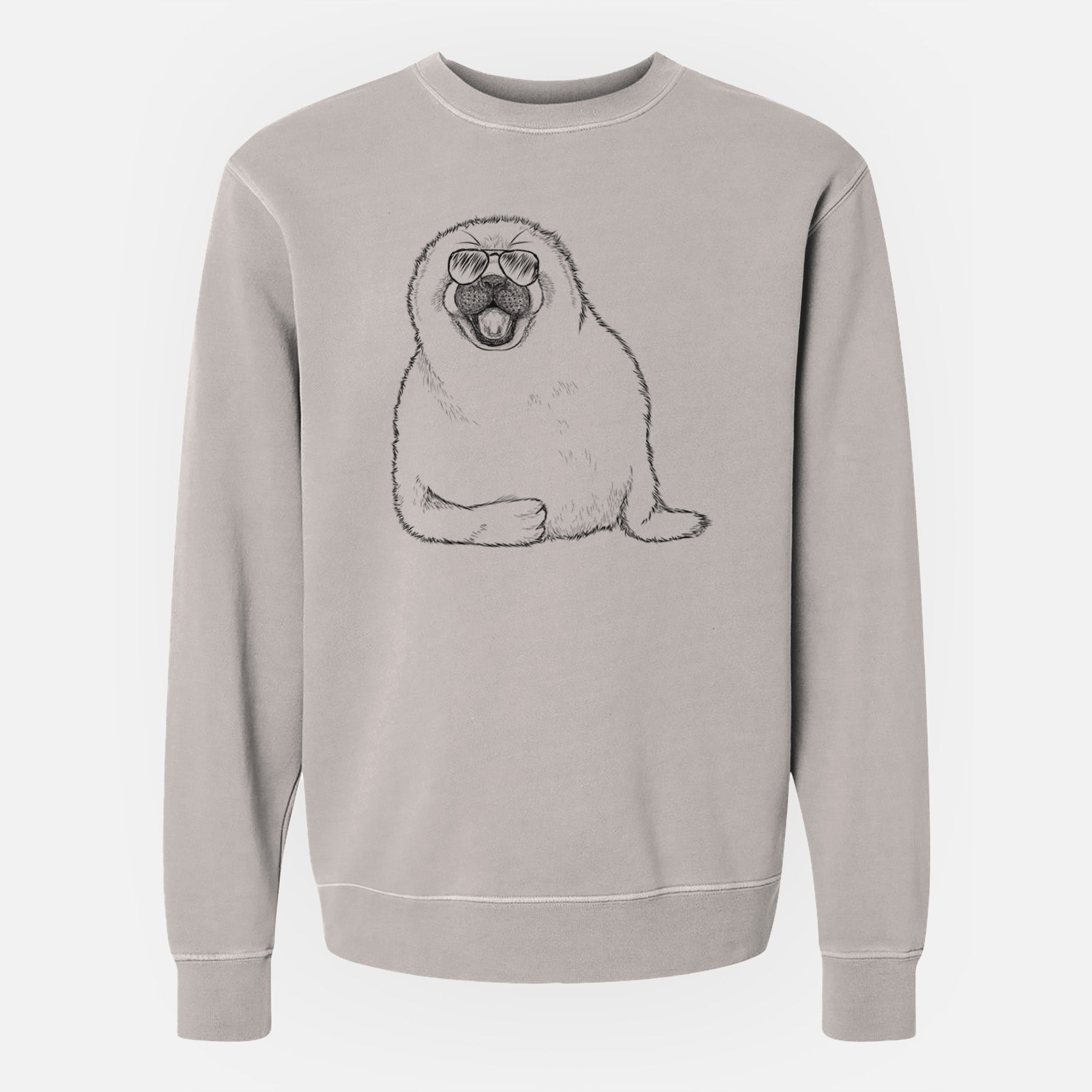 Aviator Bub the Harp Seal - Unisex Pigment Dyed Crew Sweatshirt