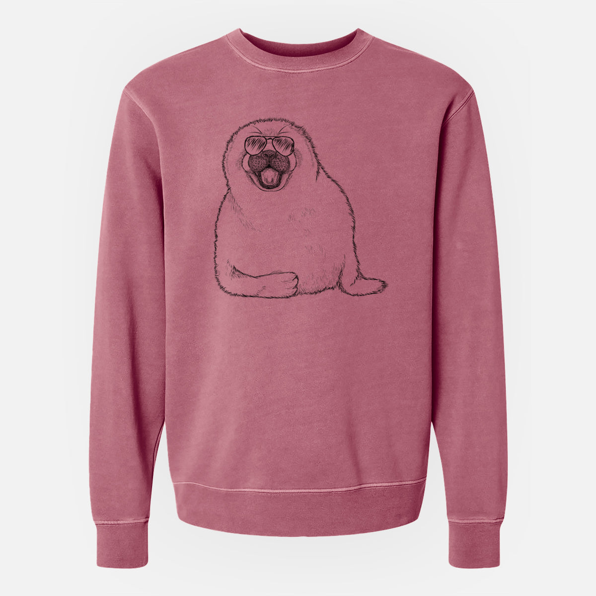 Aviator Bub the Harp Seal - Unisex Pigment Dyed Crew Sweatshirt