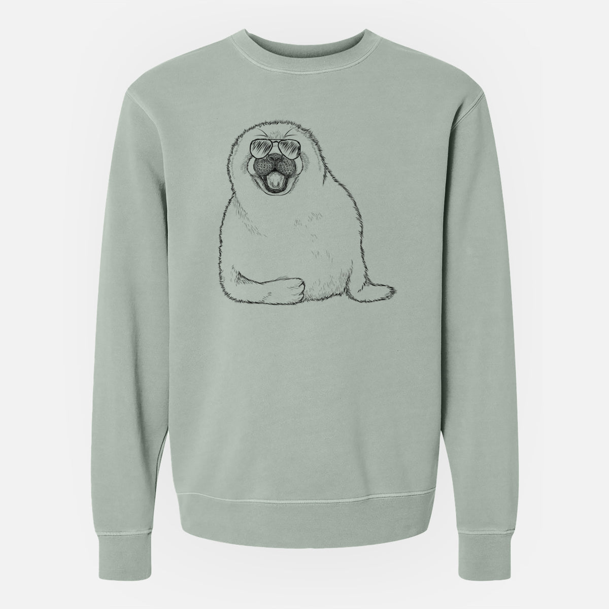 Aviator Bub the Harp Seal - Unisex Pigment Dyed Crew Sweatshirt