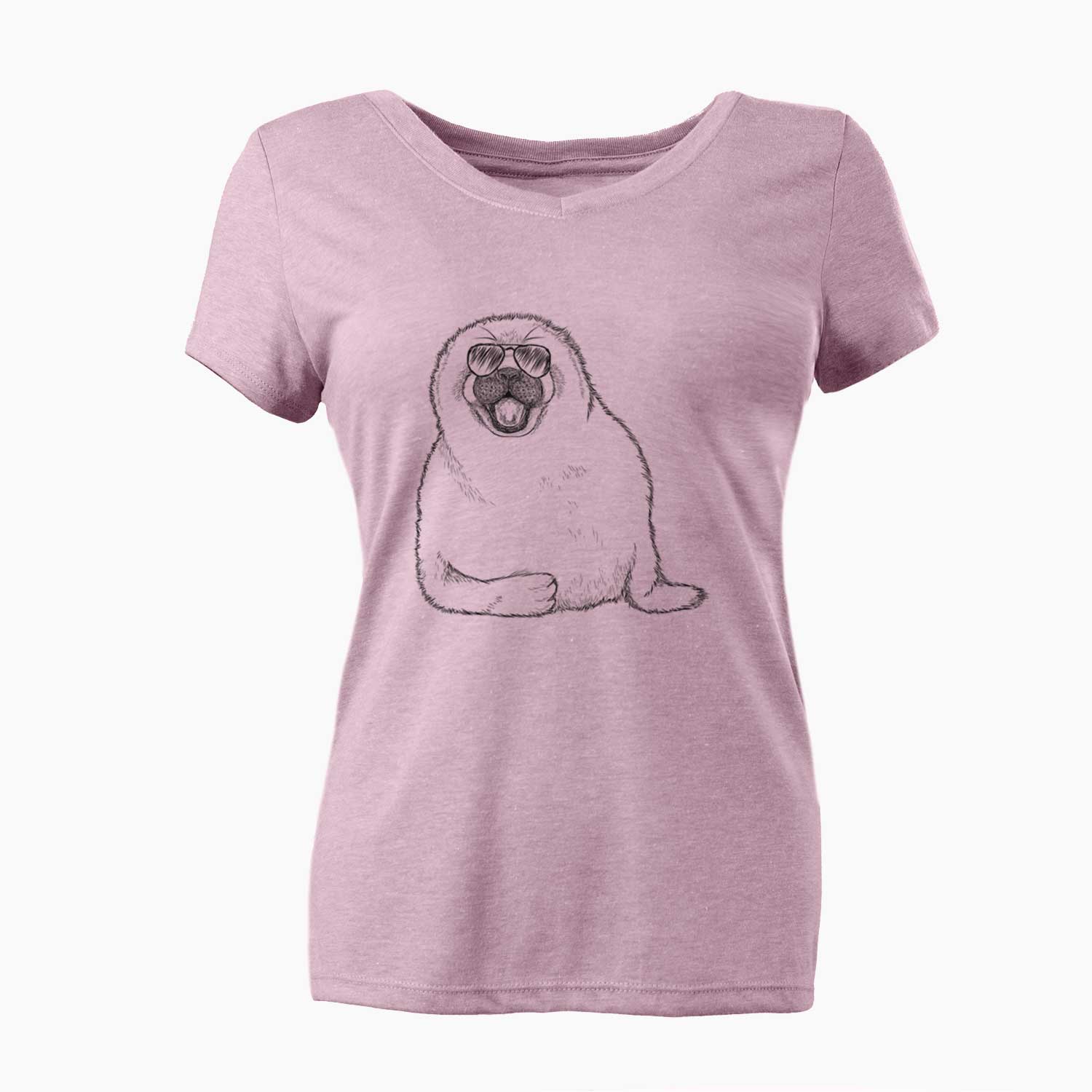 Aviator Bub the Harp Seal - Women's V-neck Shirt