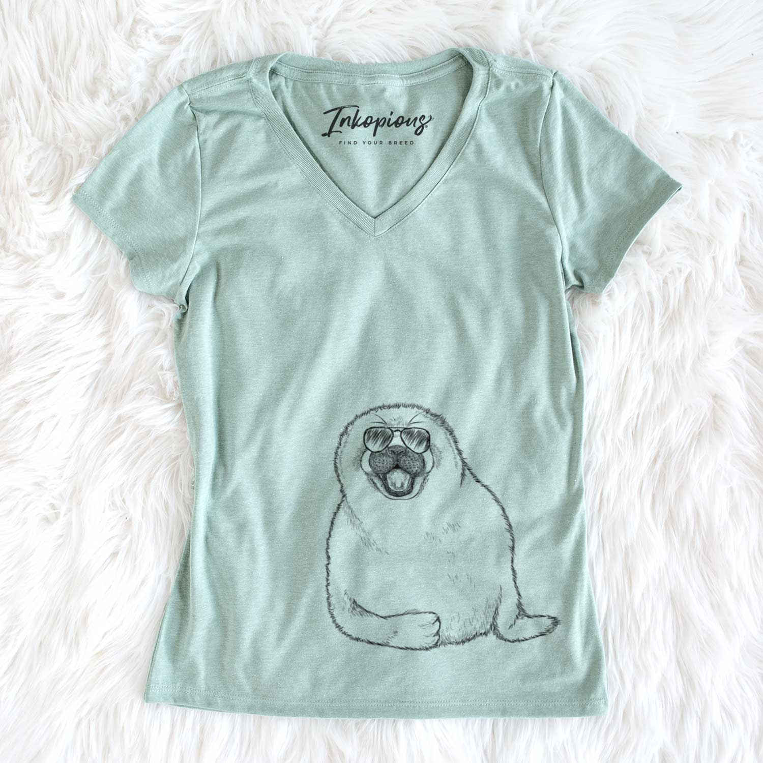 Aviator Bub the Harp Seal - Women's V-neck Shirt