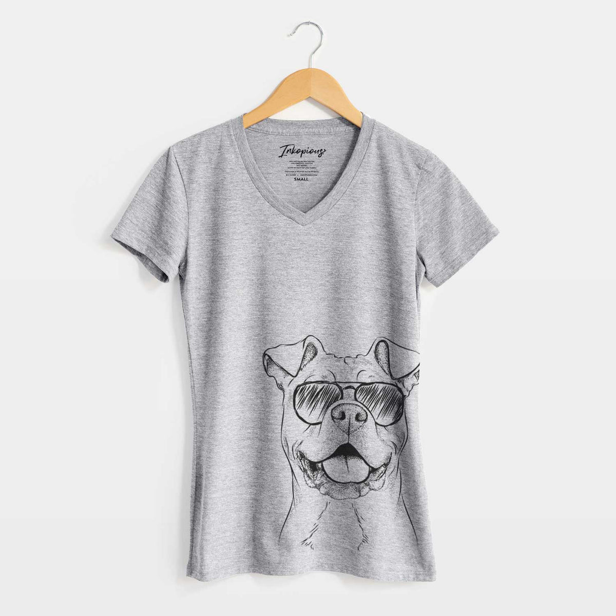 Aviator Bubba Scraps the American Staffordshire Mix - Women&#39;s V-neck Shirt
