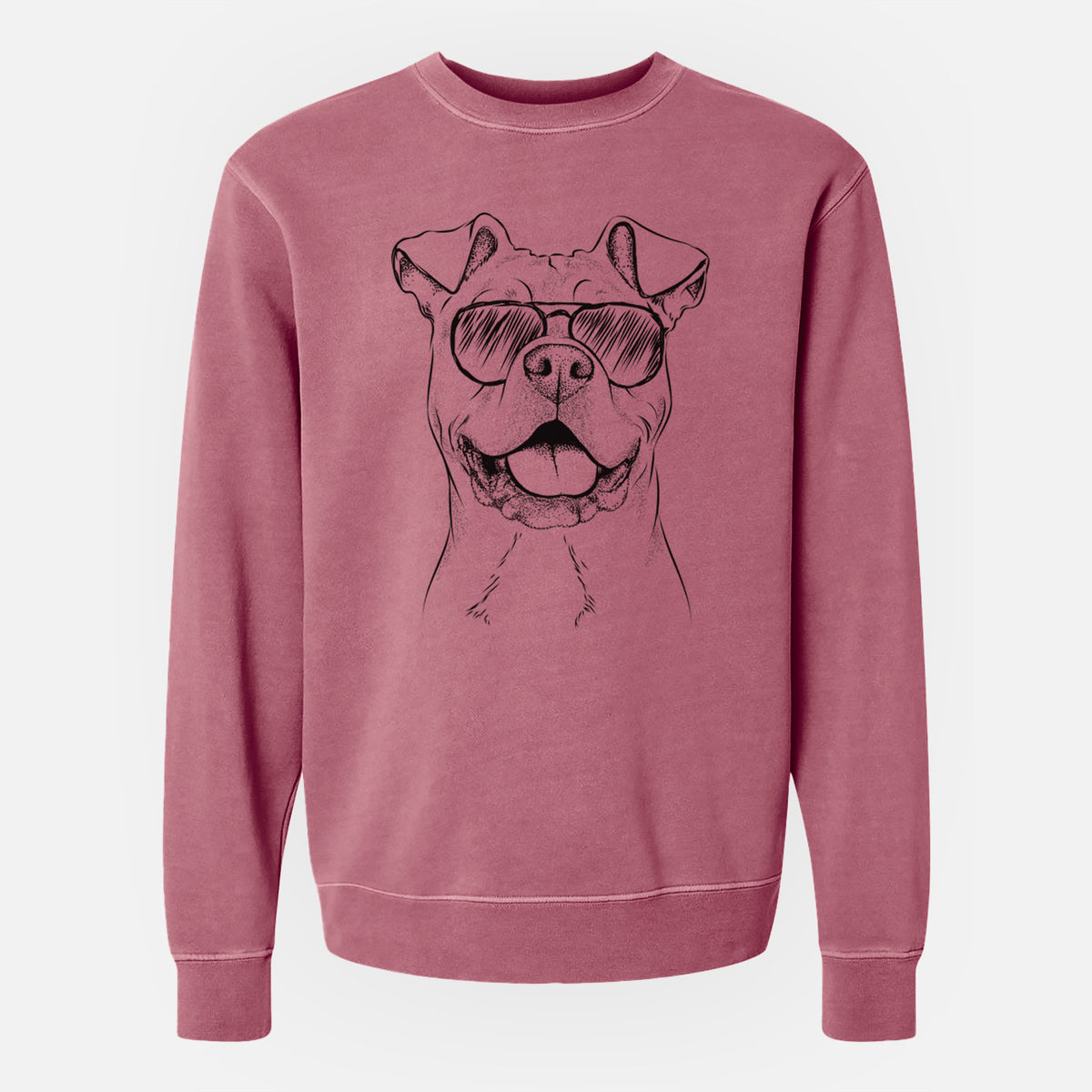 Aviator Bubba Scraps the American Staffordshire Mix - Unisex Pigment Dyed Crew Sweatshirt