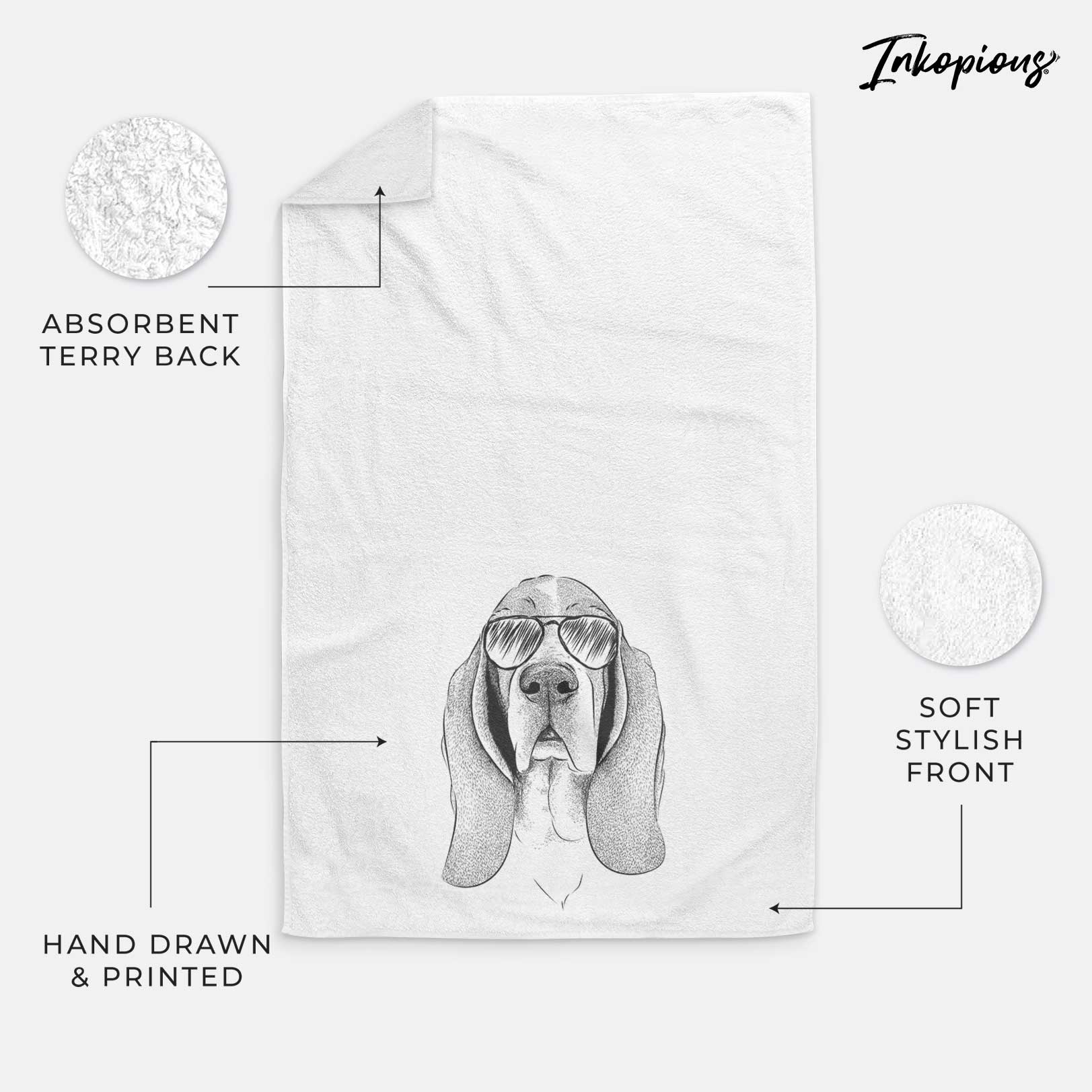 Buckley the Basset Hound Decorative Hand Towel