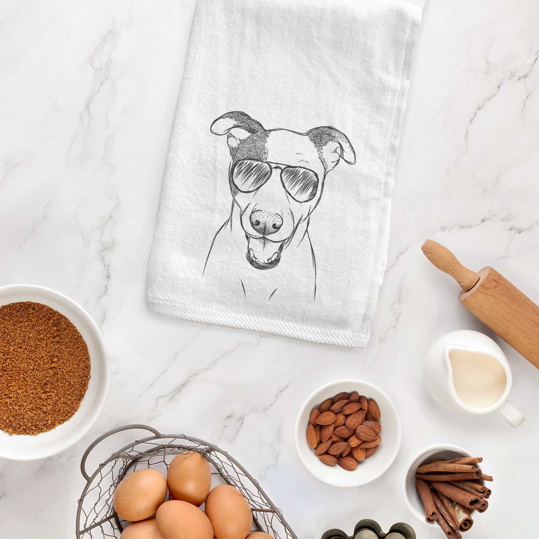 Bucky the Mixed Breed Decorative Hand Towel