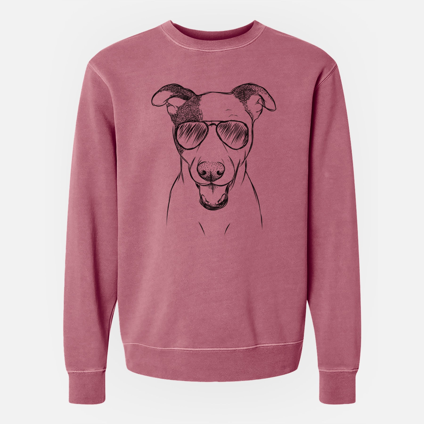 Aviator Bucky the Mixed Breed - Unisex Pigment Dyed Crew Sweatshirt