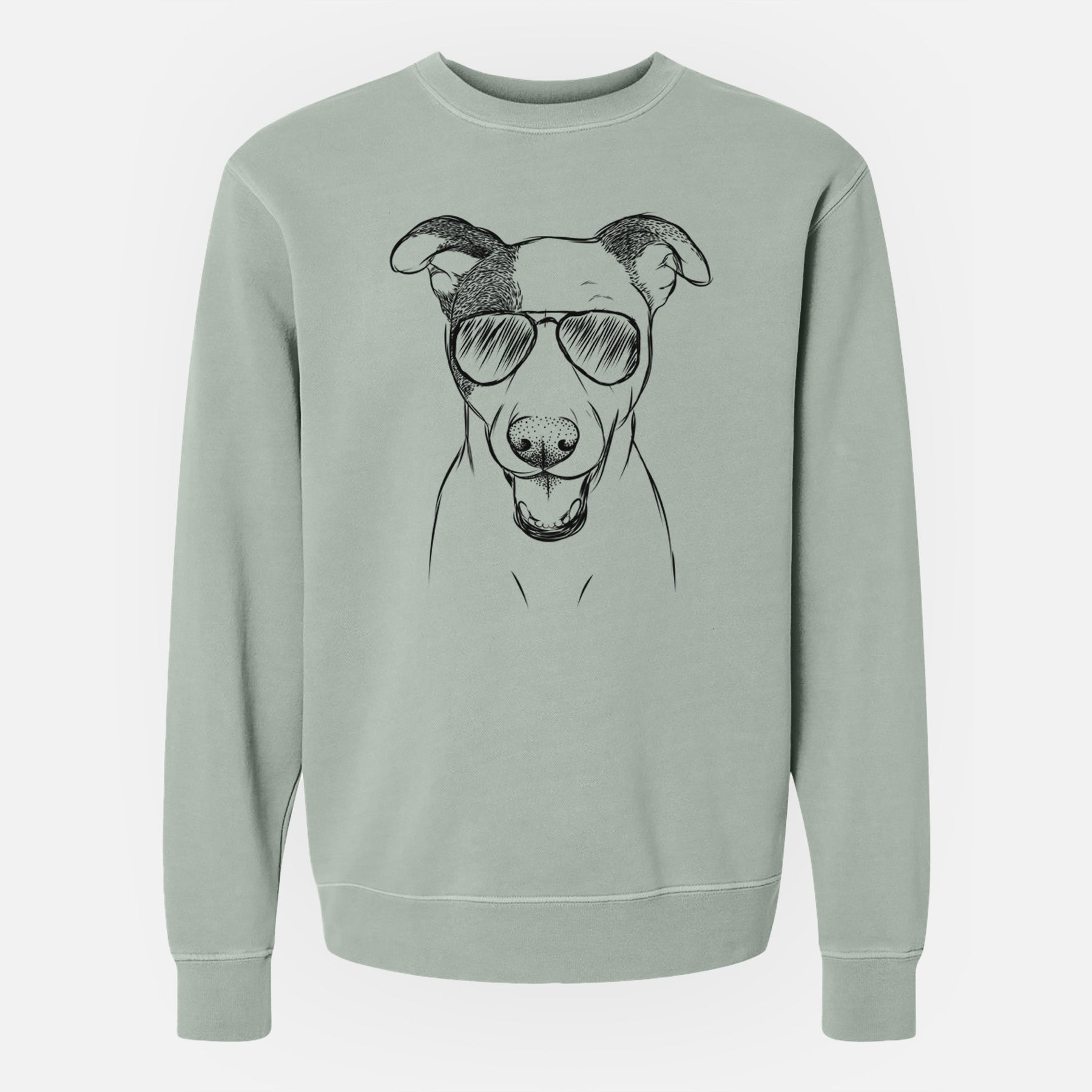 Aviator Bucky the Mixed Breed - Unisex Pigment Dyed Crew Sweatshirt