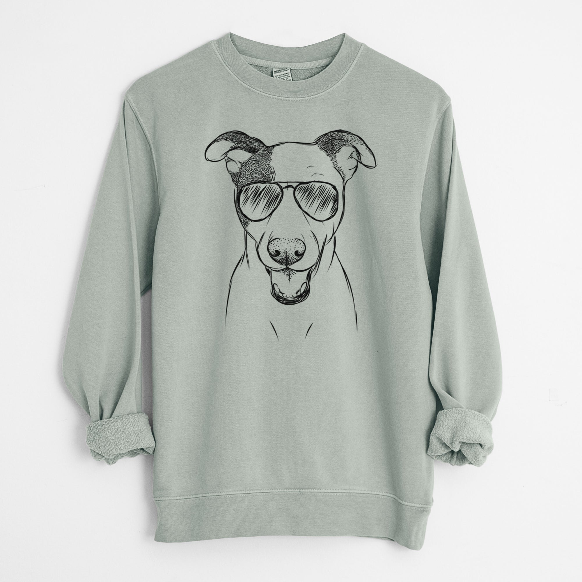 Aviator Bucky the Mixed Breed - Unisex Pigment Dyed Crew Sweatshirt