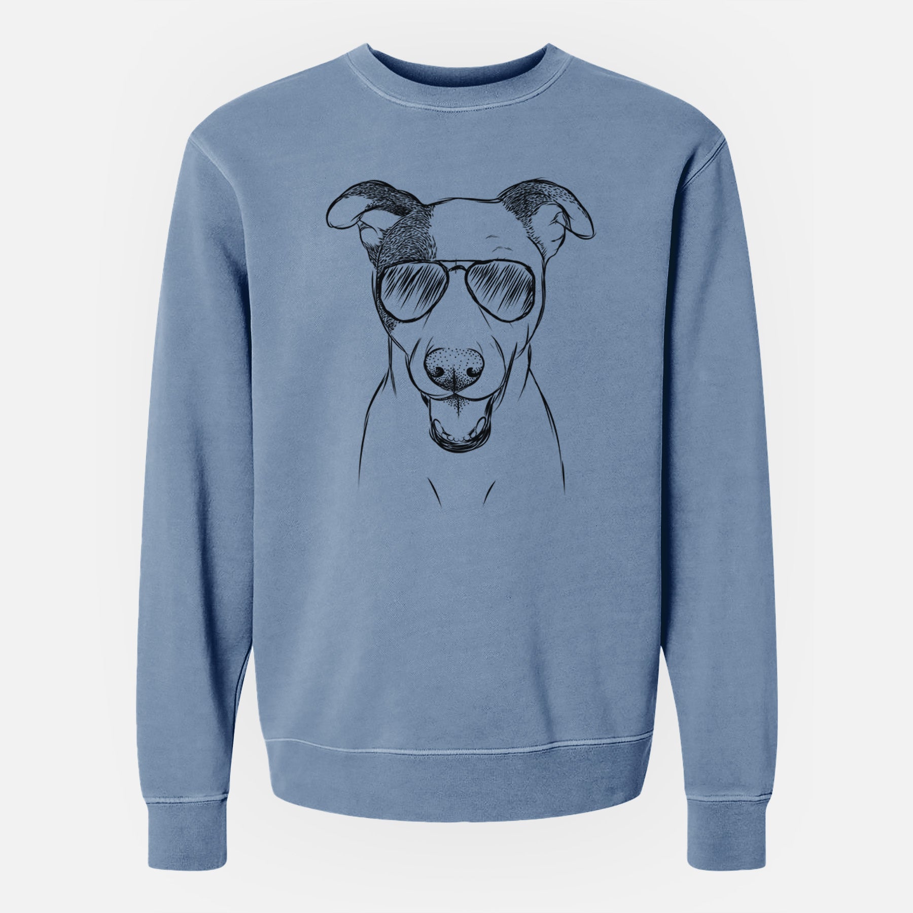 Aviator Bucky the Mixed Breed - Unisex Pigment Dyed Crew Sweatshirt