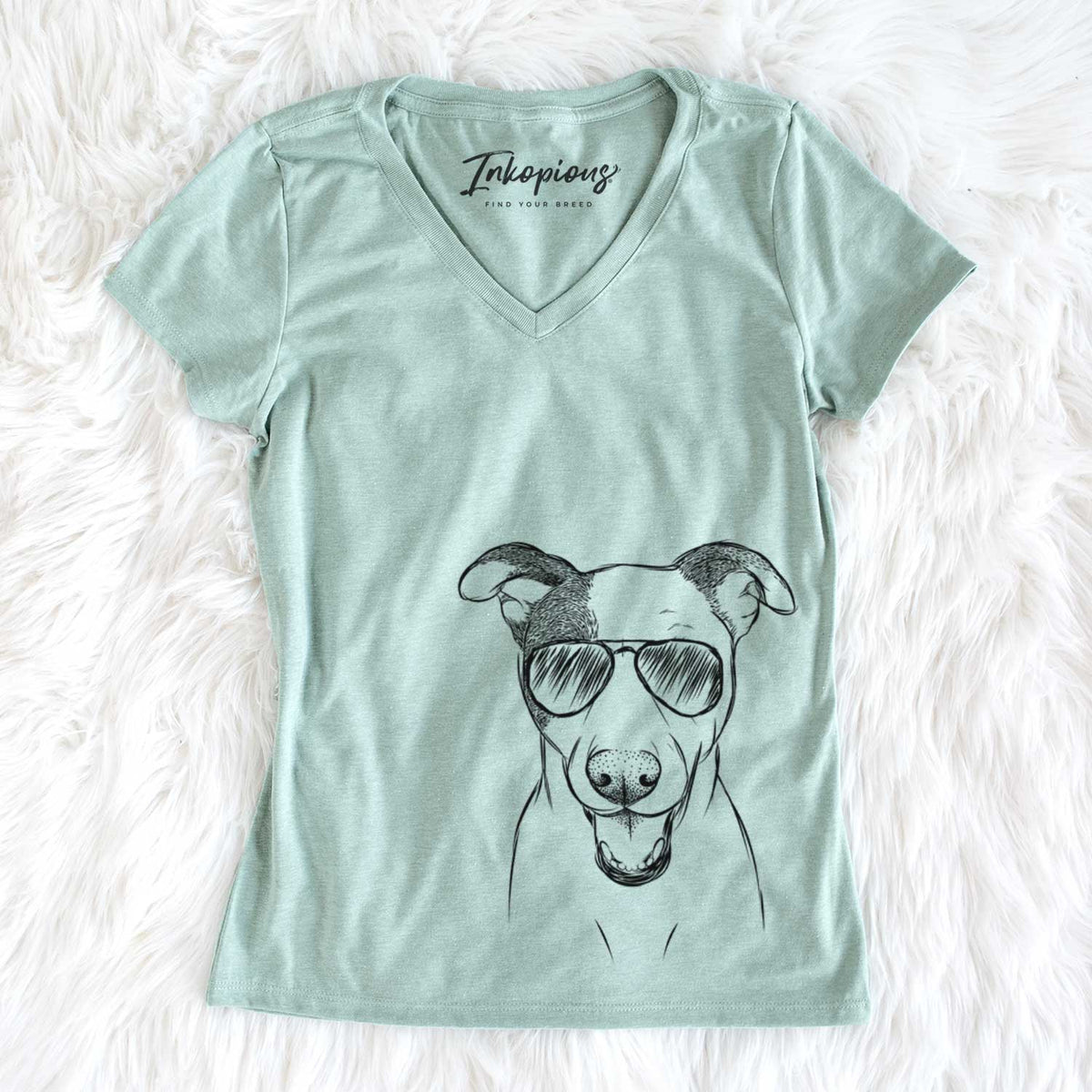 Aviator Bucky the Mixed Breed - Women's V-neck Shirt