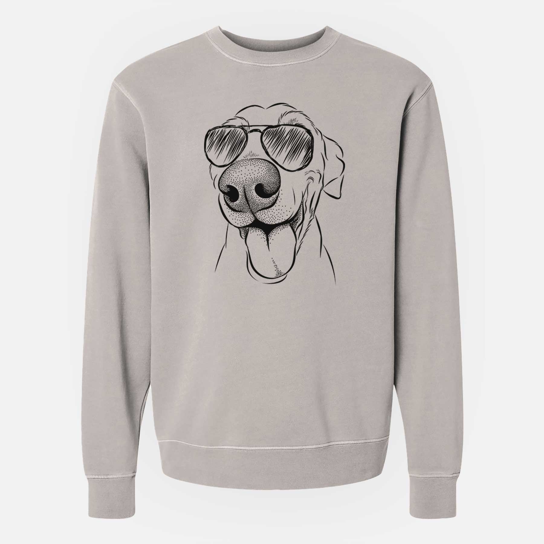 Aviator Buddy the Buddy the Sato / American Village Dog - Unisex Pigment Dyed Crew Sweatshirt