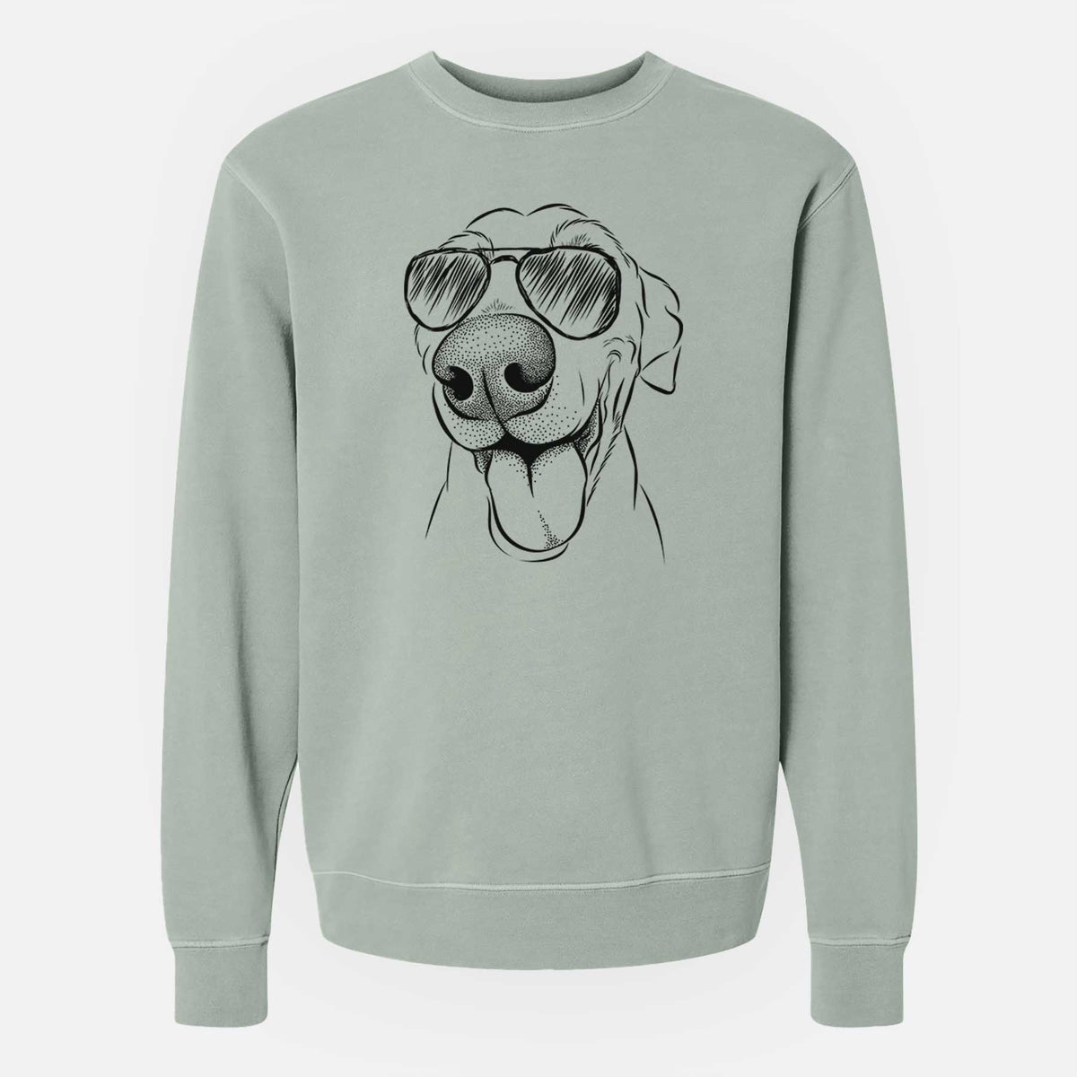 Aviator Buddy the Buddy the Sato / American Village Dog - Unisex Pigment Dyed Crew Sweatshirt