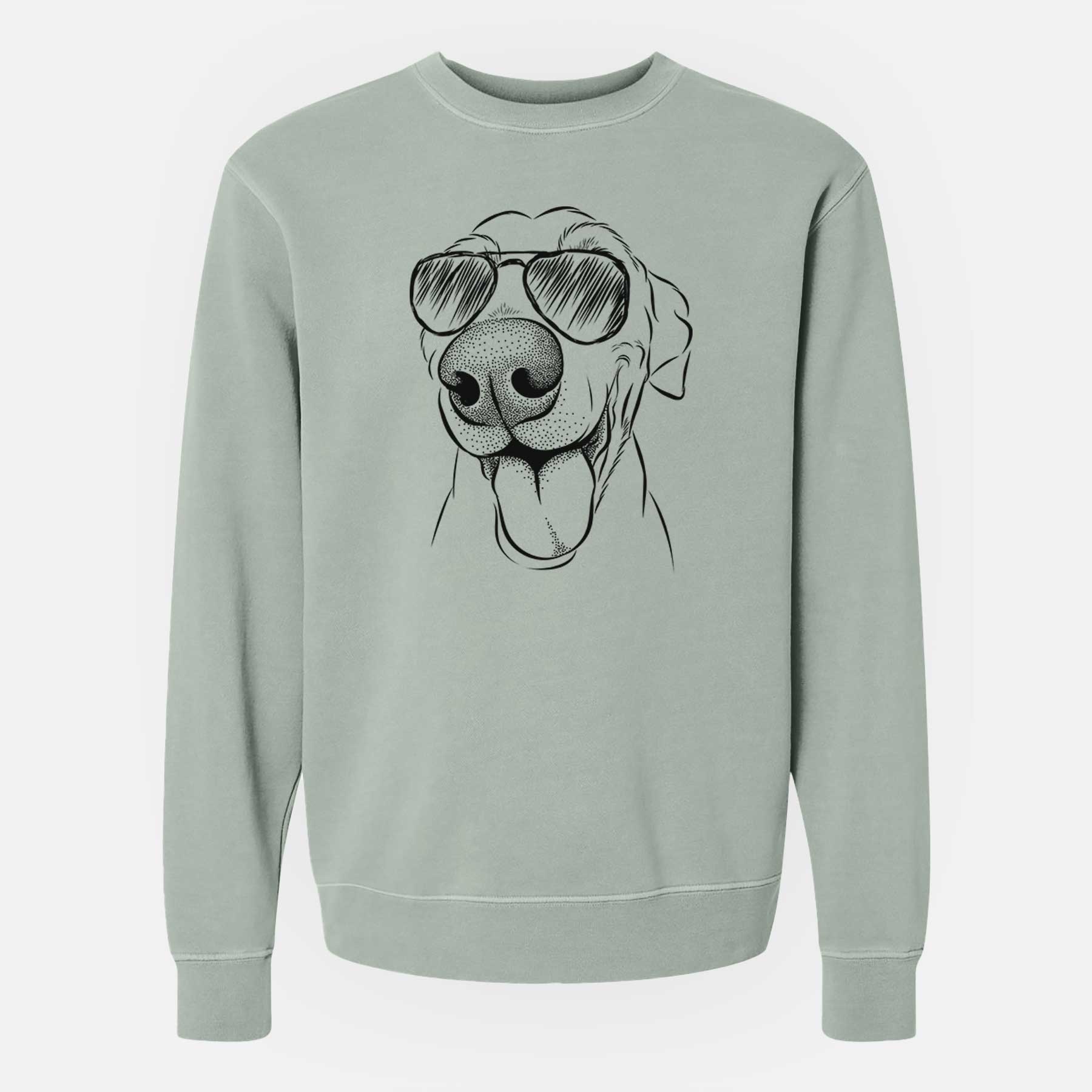 Aviator Buddy the Buddy the Sato / American Village Dog - Unisex Pigment Dyed Crew Sweatshirt