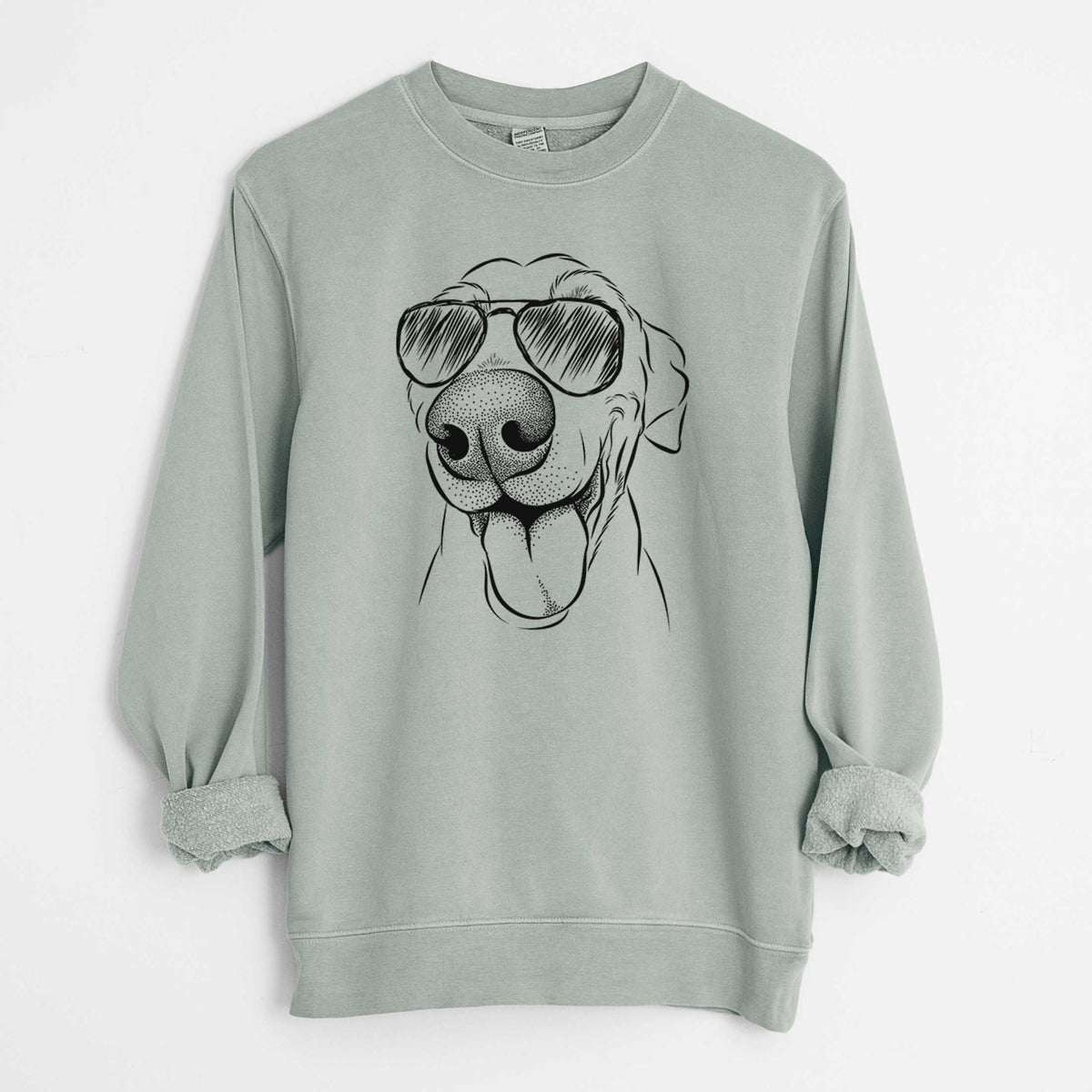 Aviator Buddy the Buddy the Sato / American Village Dog - Unisex Pigment Dyed Crew Sweatshirt