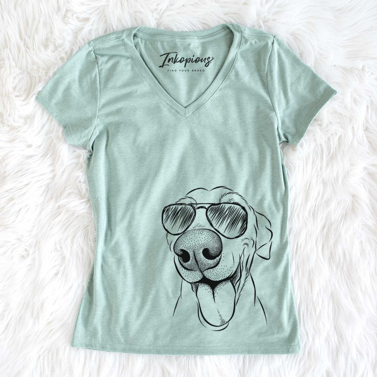 Aviator Buddy the Buddy the Sato / American Village Dog - Women's V-neck Shirt