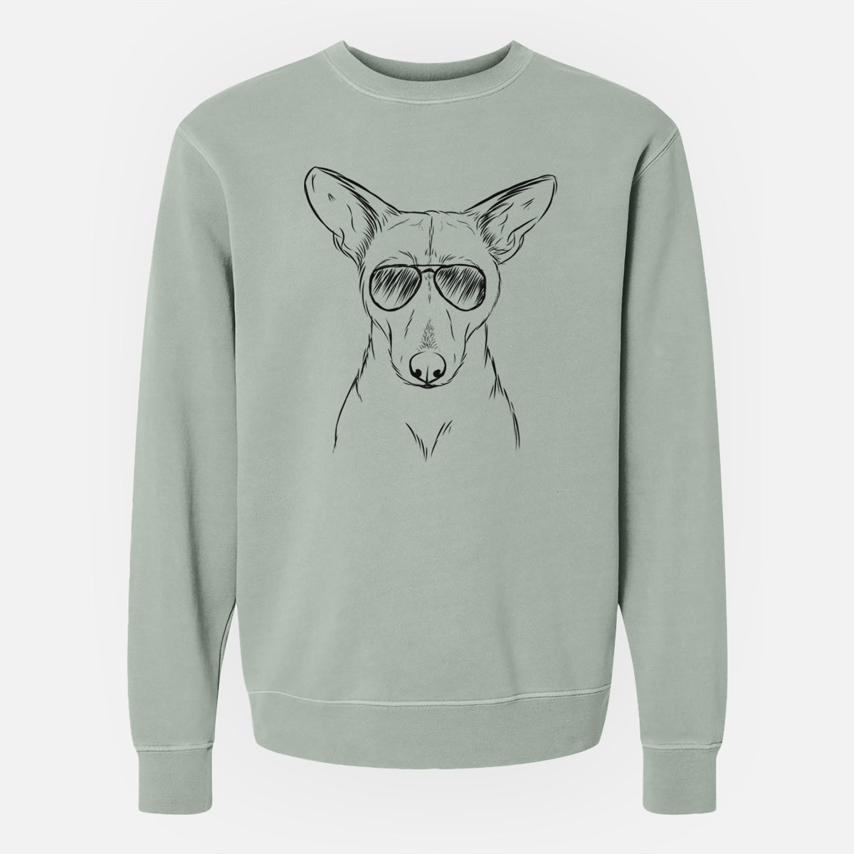 Aviator Buff the Dorgi - Unisex Pigment Dyed Crew Sweatshirt
