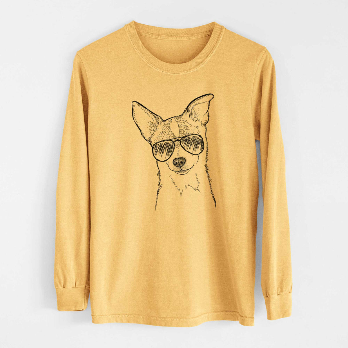 Aviators Buggy the Chihuahua - Heavyweight 100% Cotton Long Sleeve