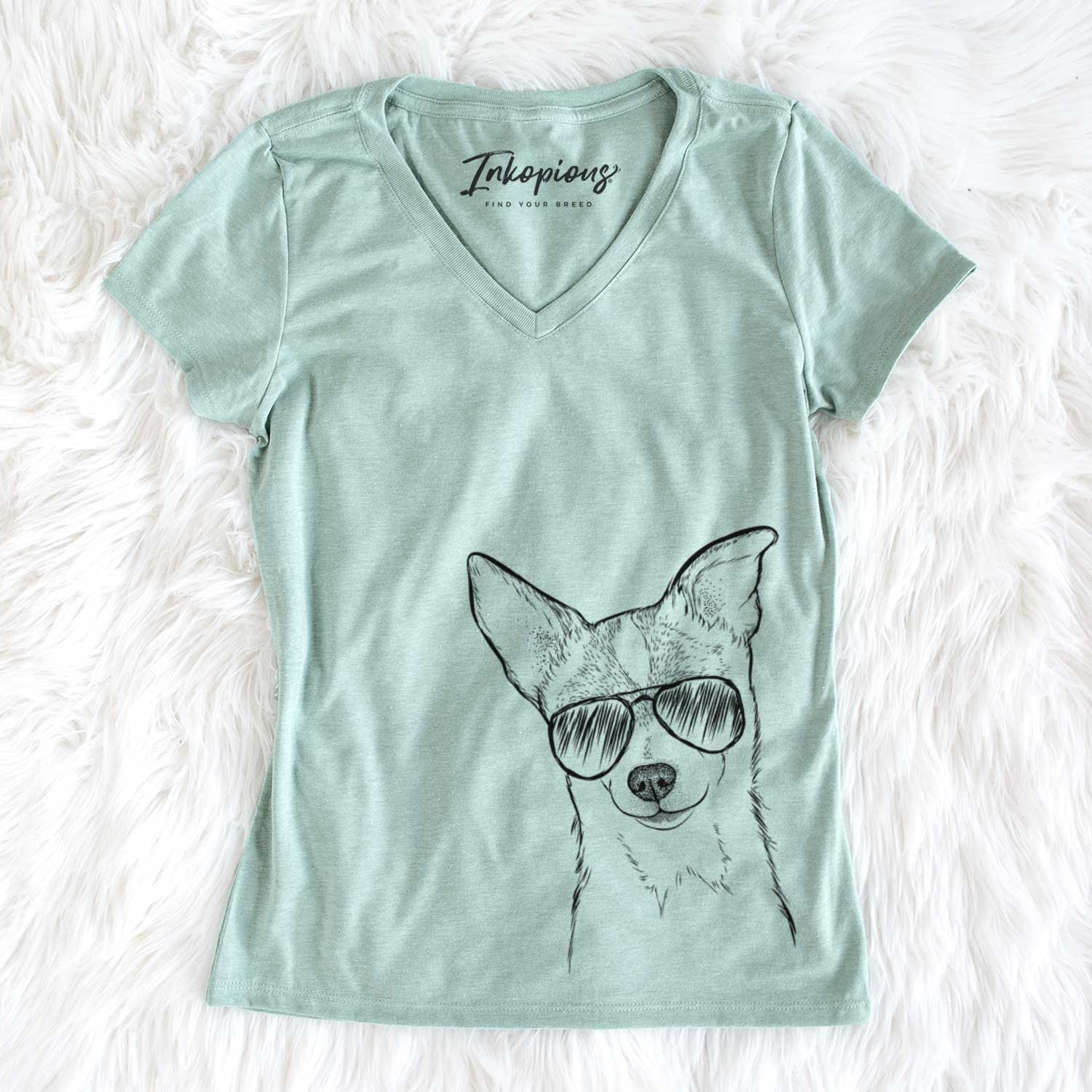 Aviator Buggy the Chihuahua - Women's V-neck Shirt