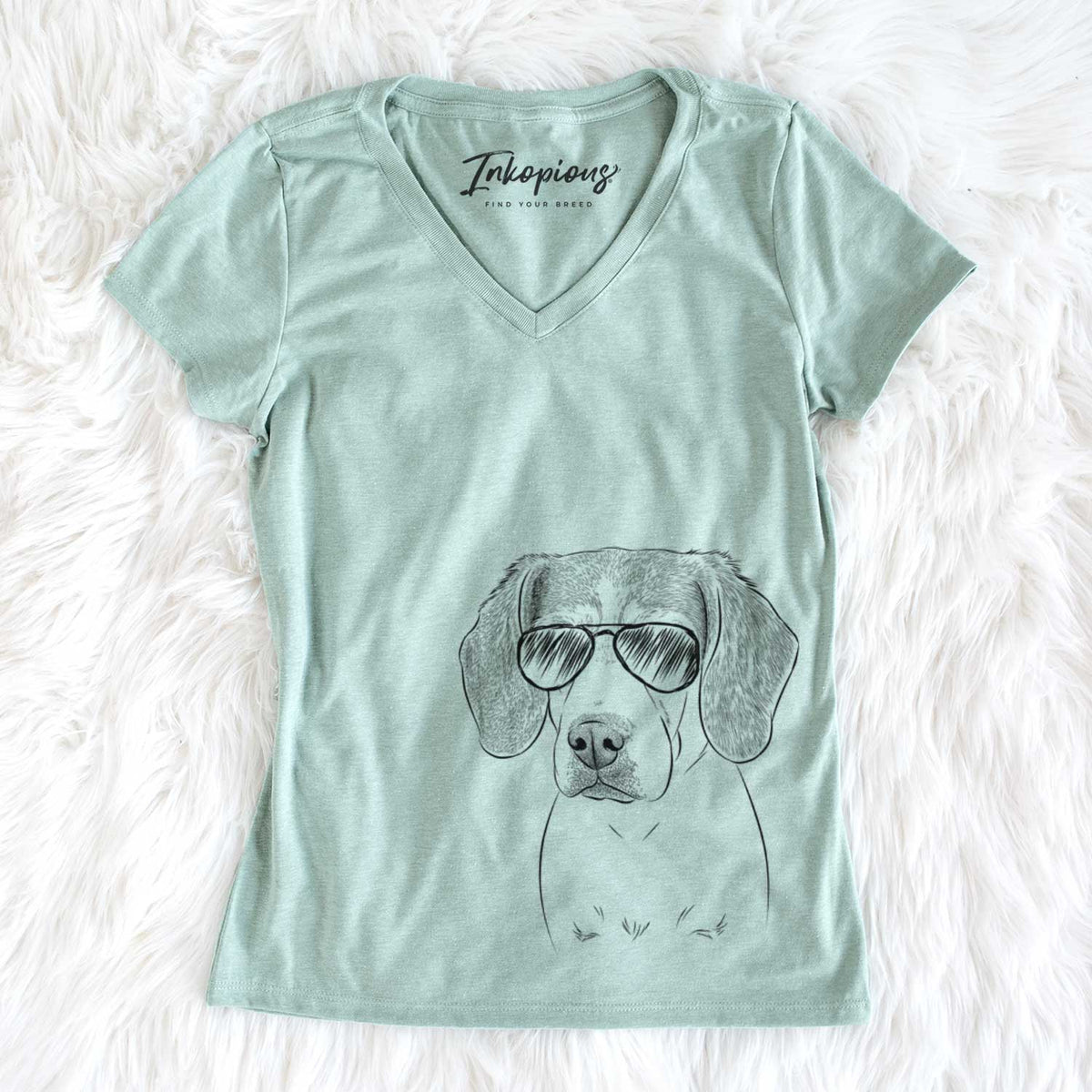 Aviator Bumbee the Beagle - Women's V-neck Shirt