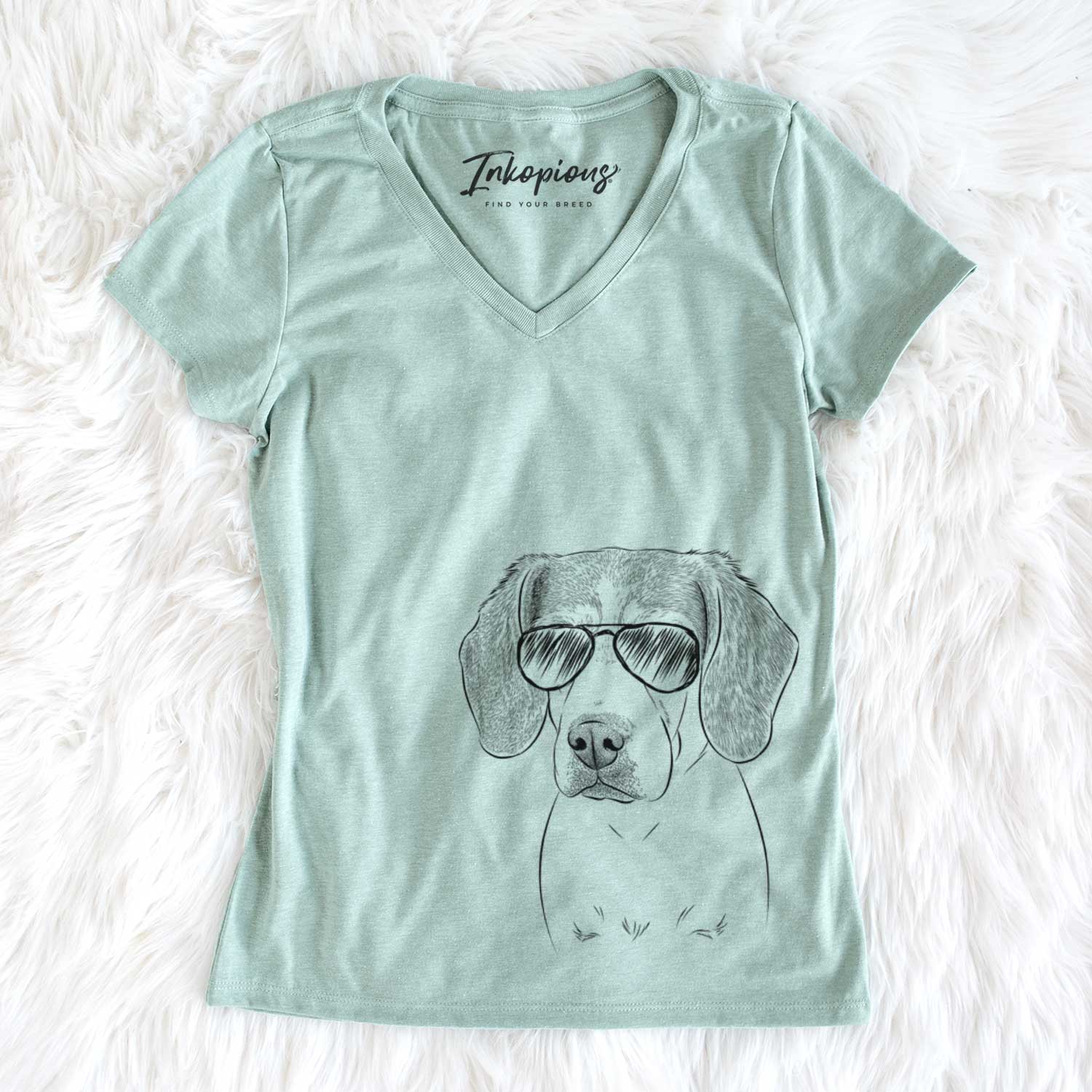 Aviator Bumbee the Beagle - Women's V-neck Shirt