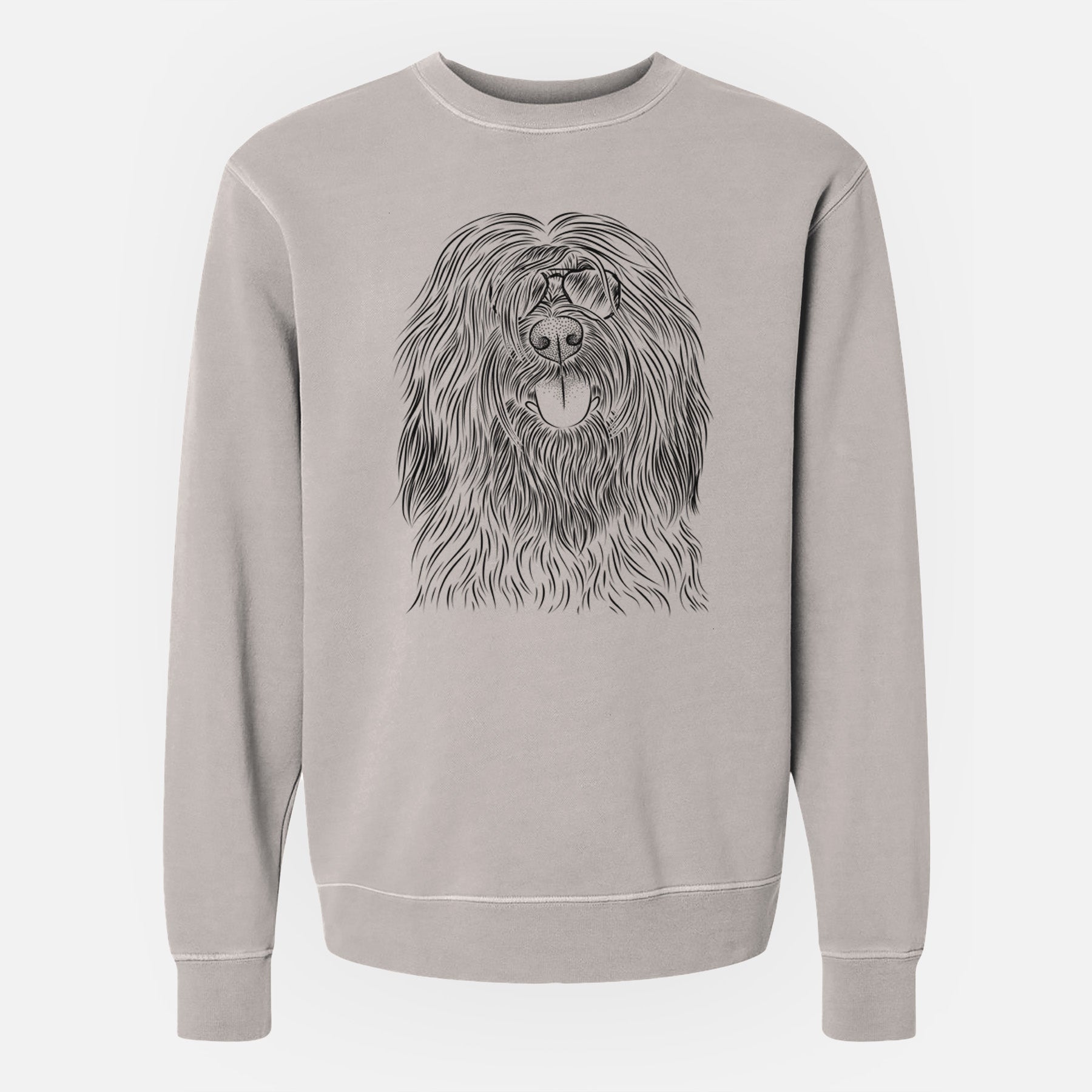 Aviator Bundy the Briard - Unisex Pigment Dyed Crew Sweatshirt