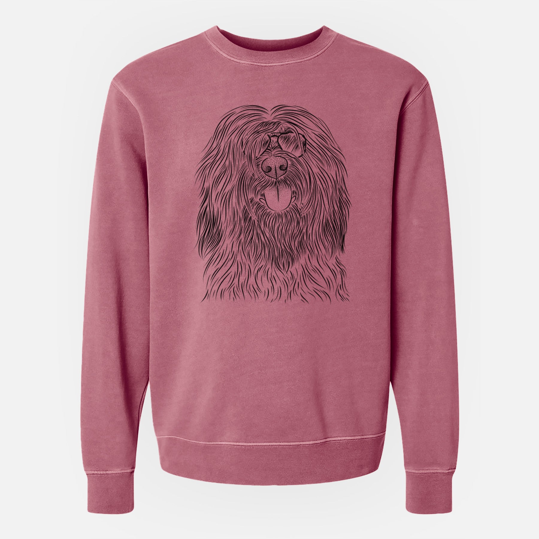 Aviator Bundy the Briard - Unisex Pigment Dyed Crew Sweatshirt