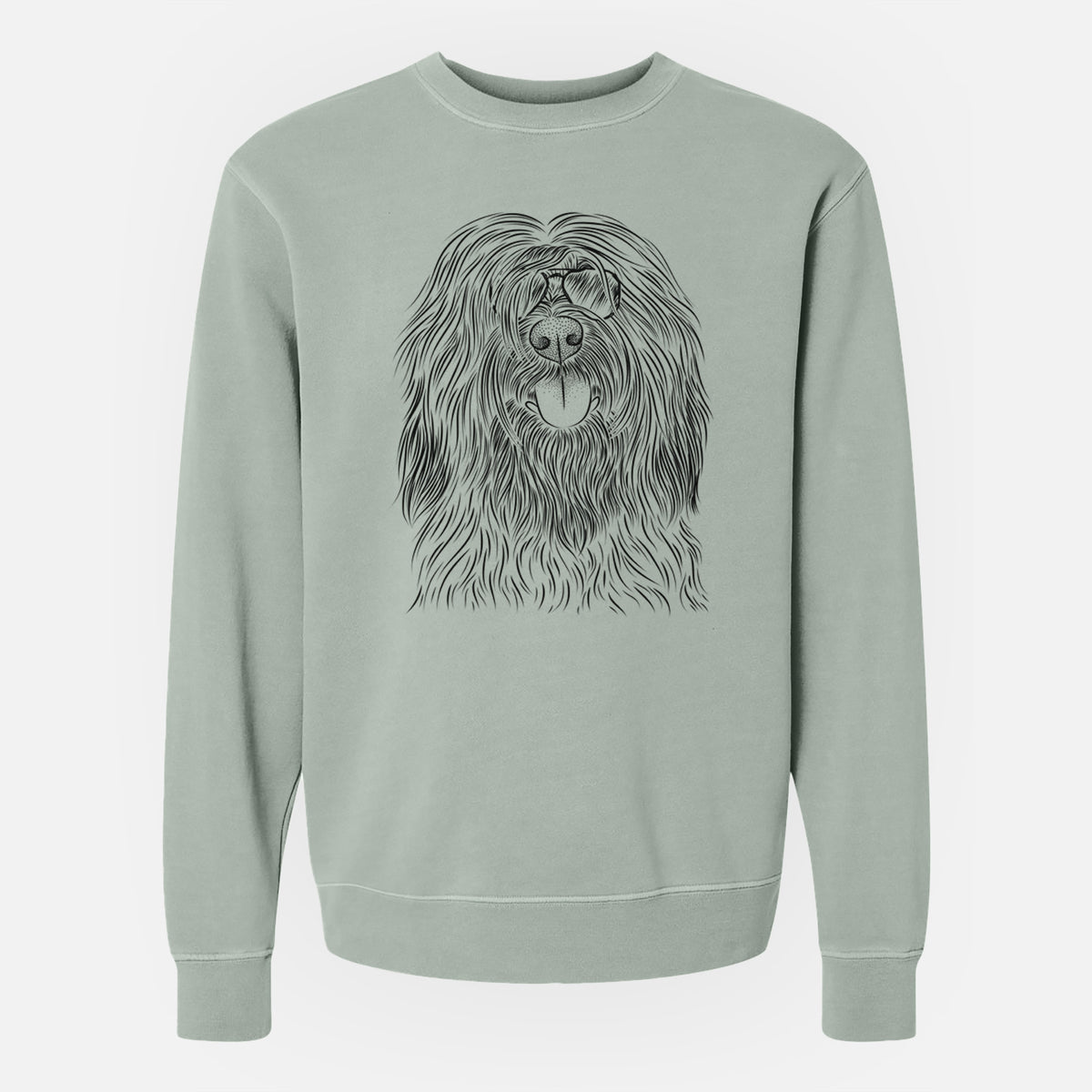 Aviator Bundy the Briard - Unisex Pigment Dyed Crew Sweatshirt