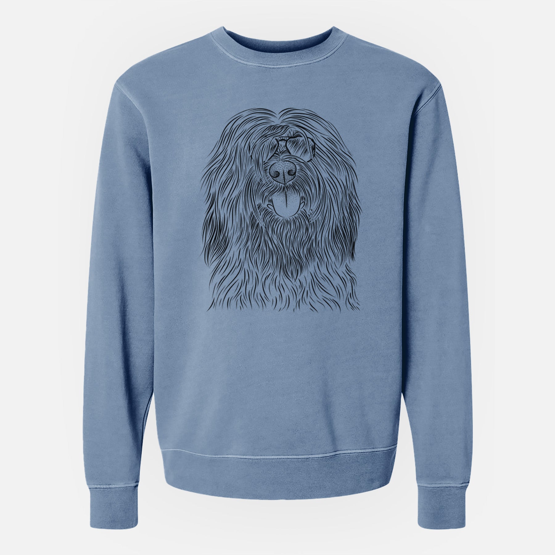 Aviator Bundy the Briard - Unisex Pigment Dyed Crew Sweatshirt