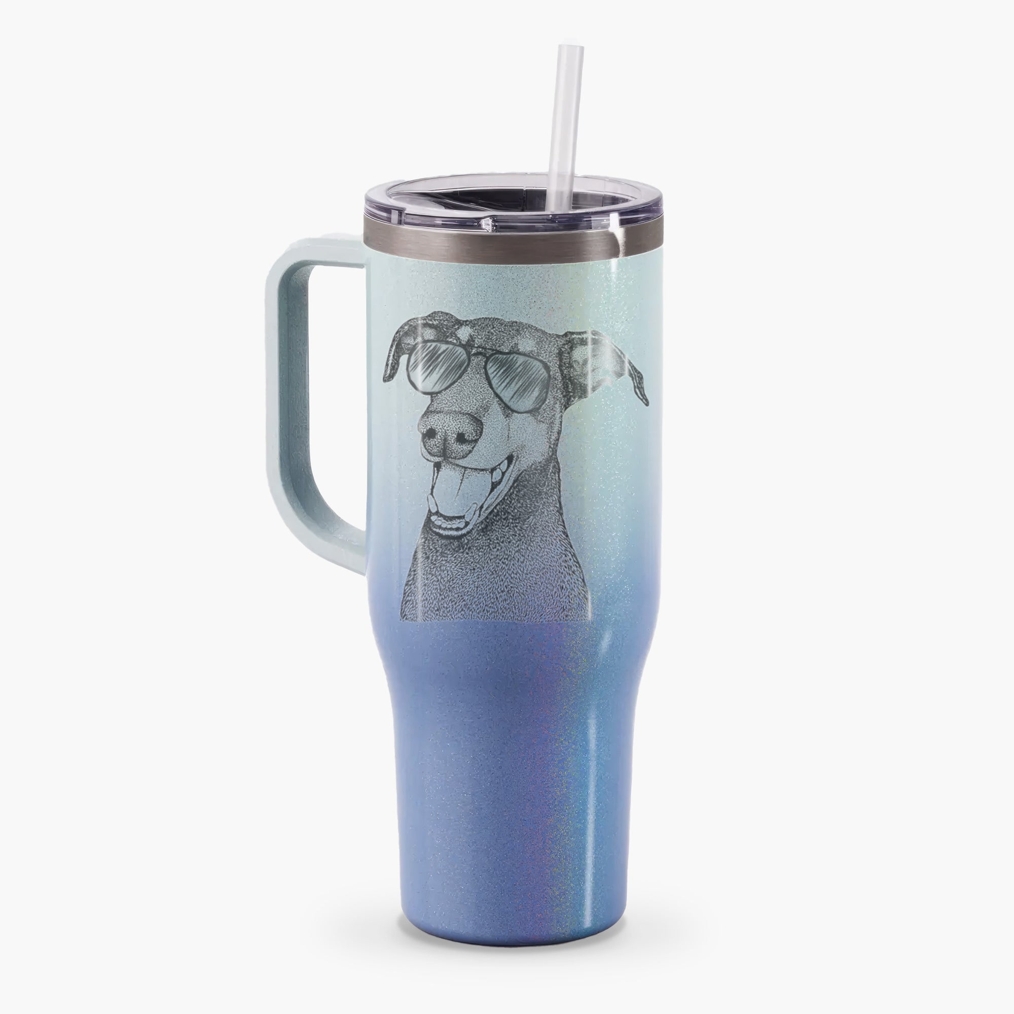 Bunnie the Doberman Pinscher - 40oz Tumbler with Handle