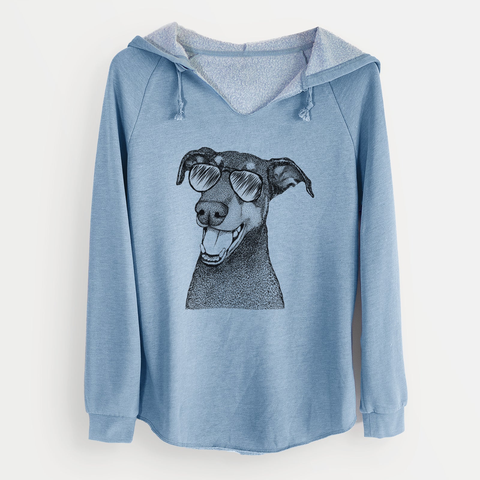 Aviator Bunnie the Doberman Pinscher - Cali Wave Hooded Sweatshirt