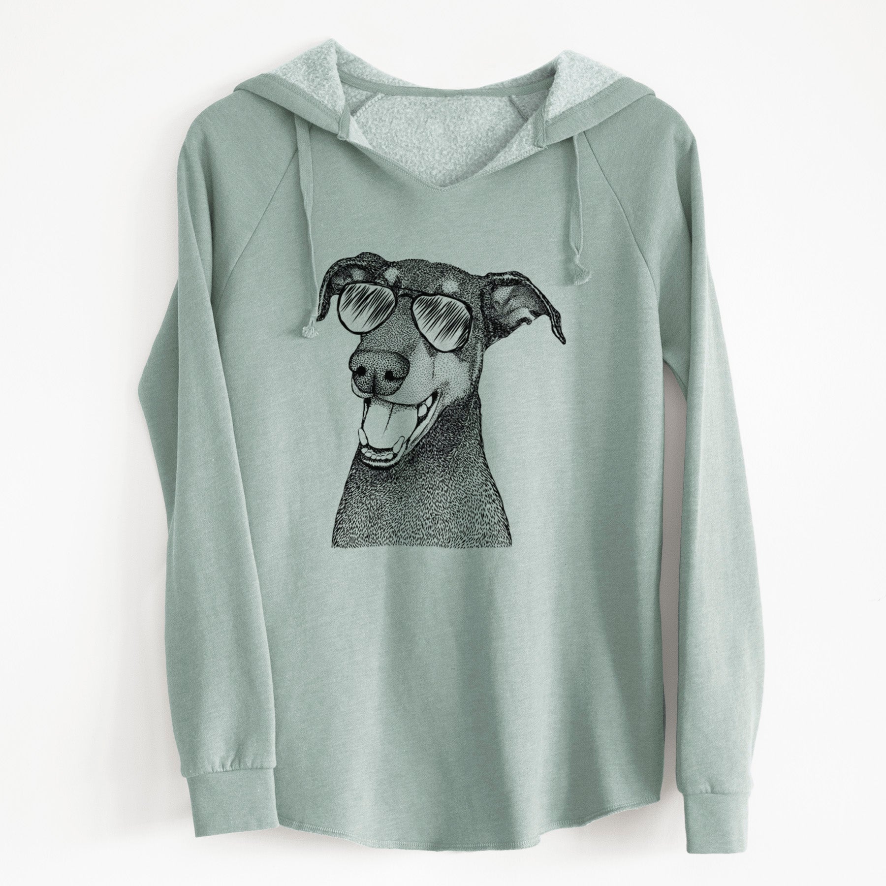 Aviator Bunnie the Doberman Pinscher - Cali Wave Hooded Sweatshirt