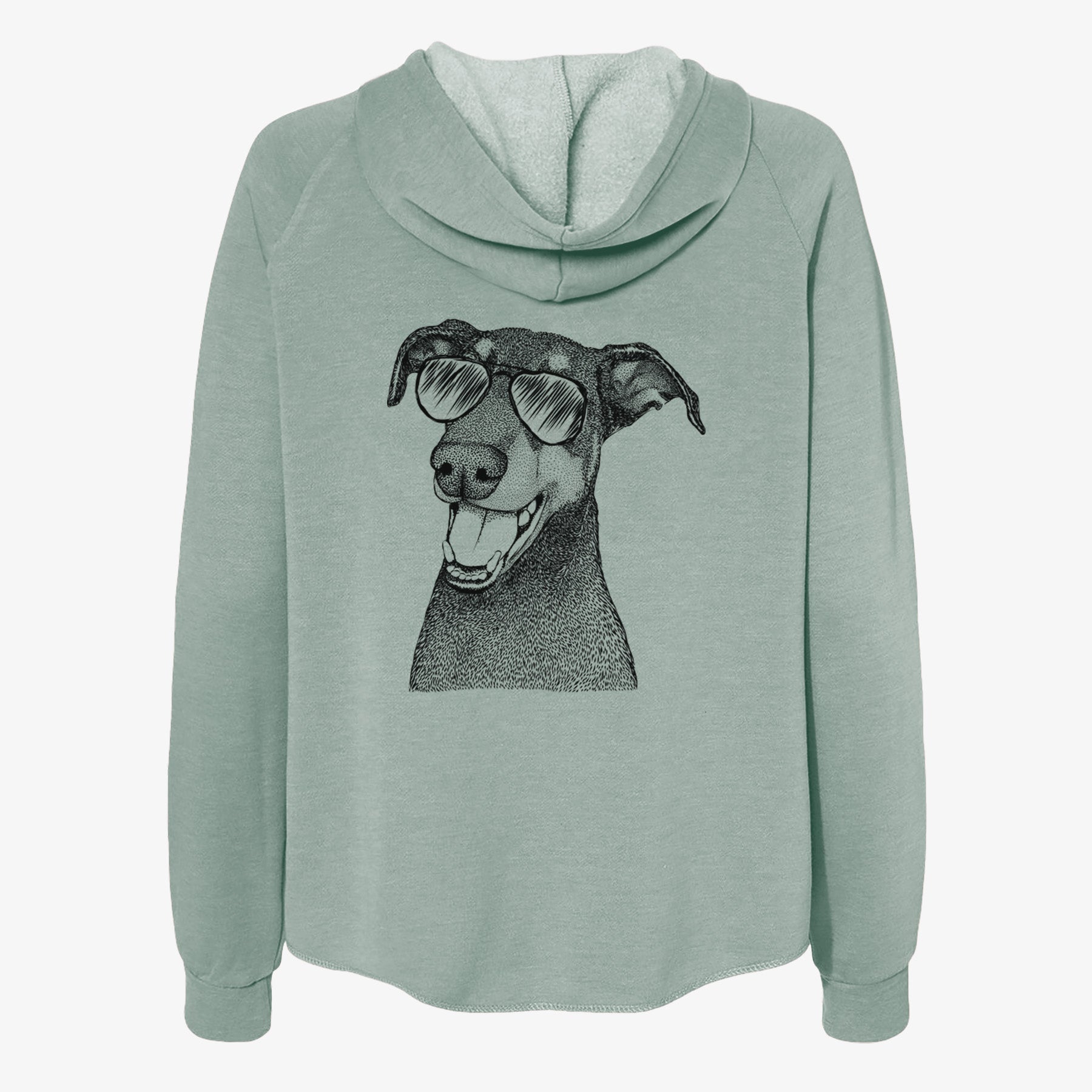 Bunnie the Doberman Pinscher - Women's Cali Wave Zip-Up Sweatshirt