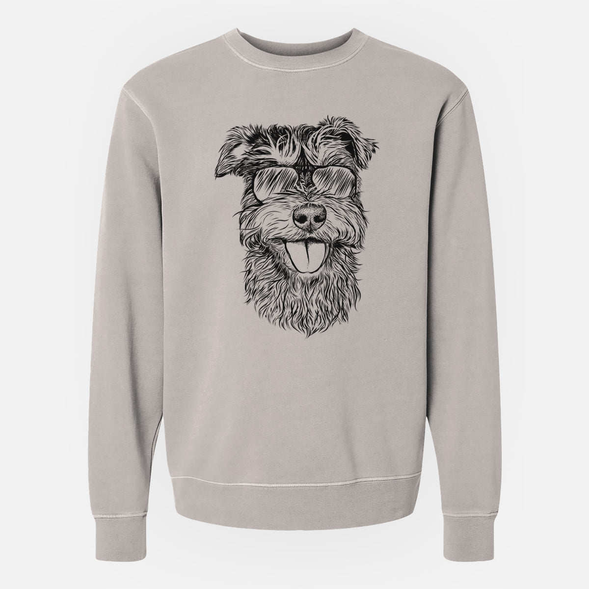 Aviator Buster the Schnoodle - Unisex Pigment Dyed Crew Sweatshirt