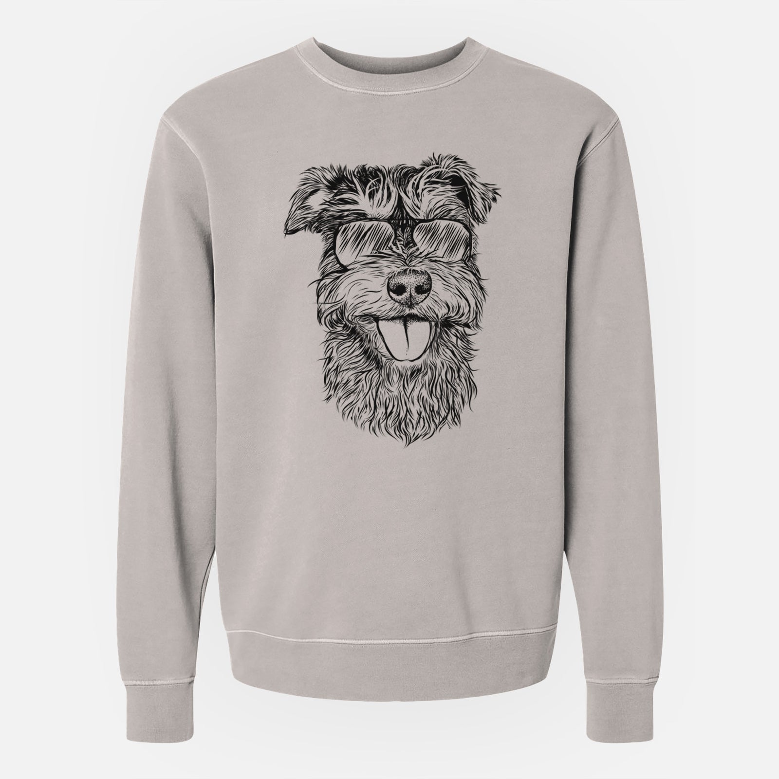 Aviator Buster the Schnoodle - Unisex Pigment Dyed Crew Sweatshirt