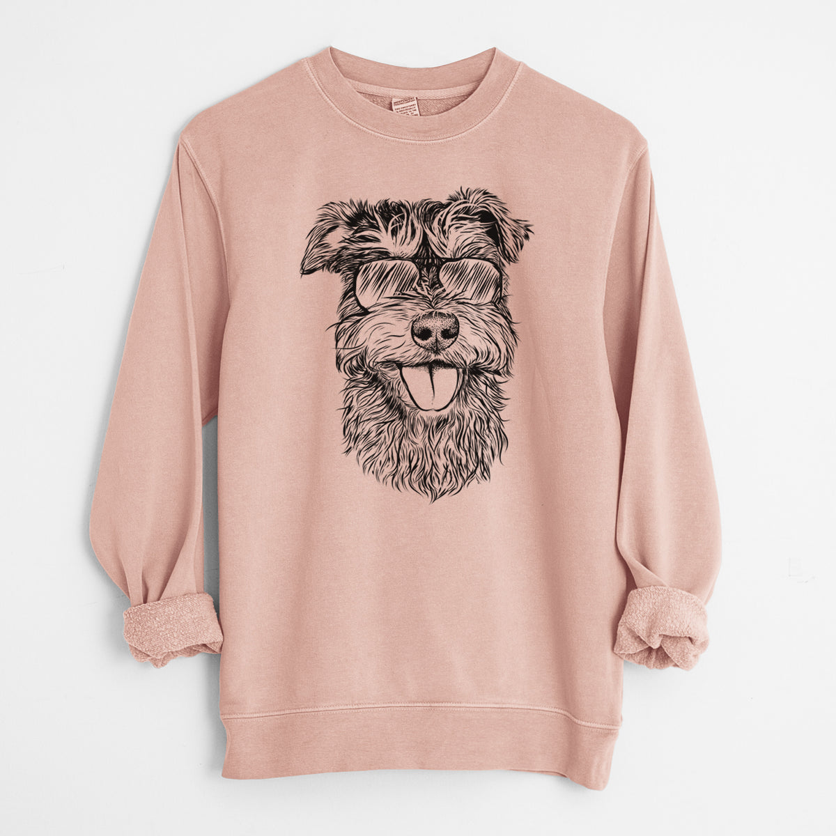Aviator Buster the Schnoodle - Unisex Pigment Dyed Crew Sweatshirt