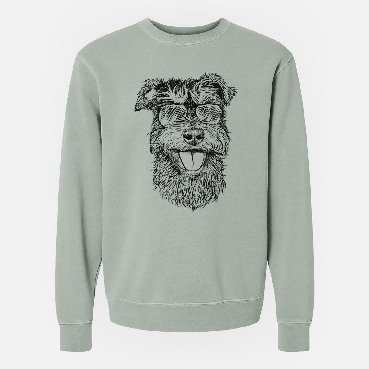 Aviator Buster the Schnoodle - Unisex Pigment Dyed Crew Sweatshirt