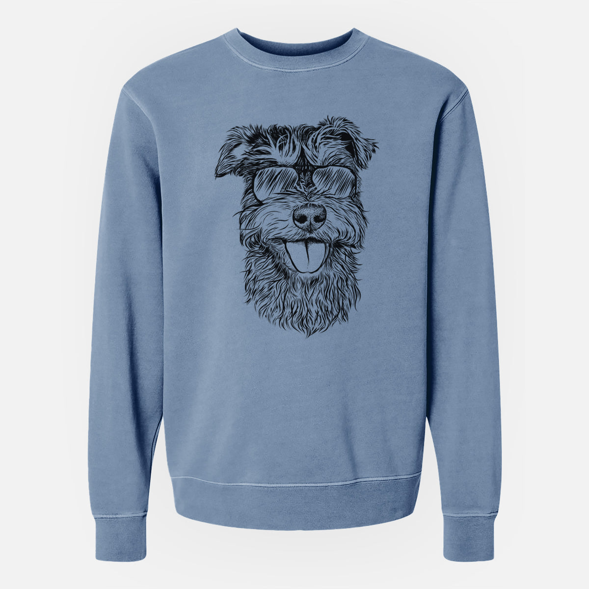 Aviator Buster the Schnoodle - Unisex Pigment Dyed Crew Sweatshirt