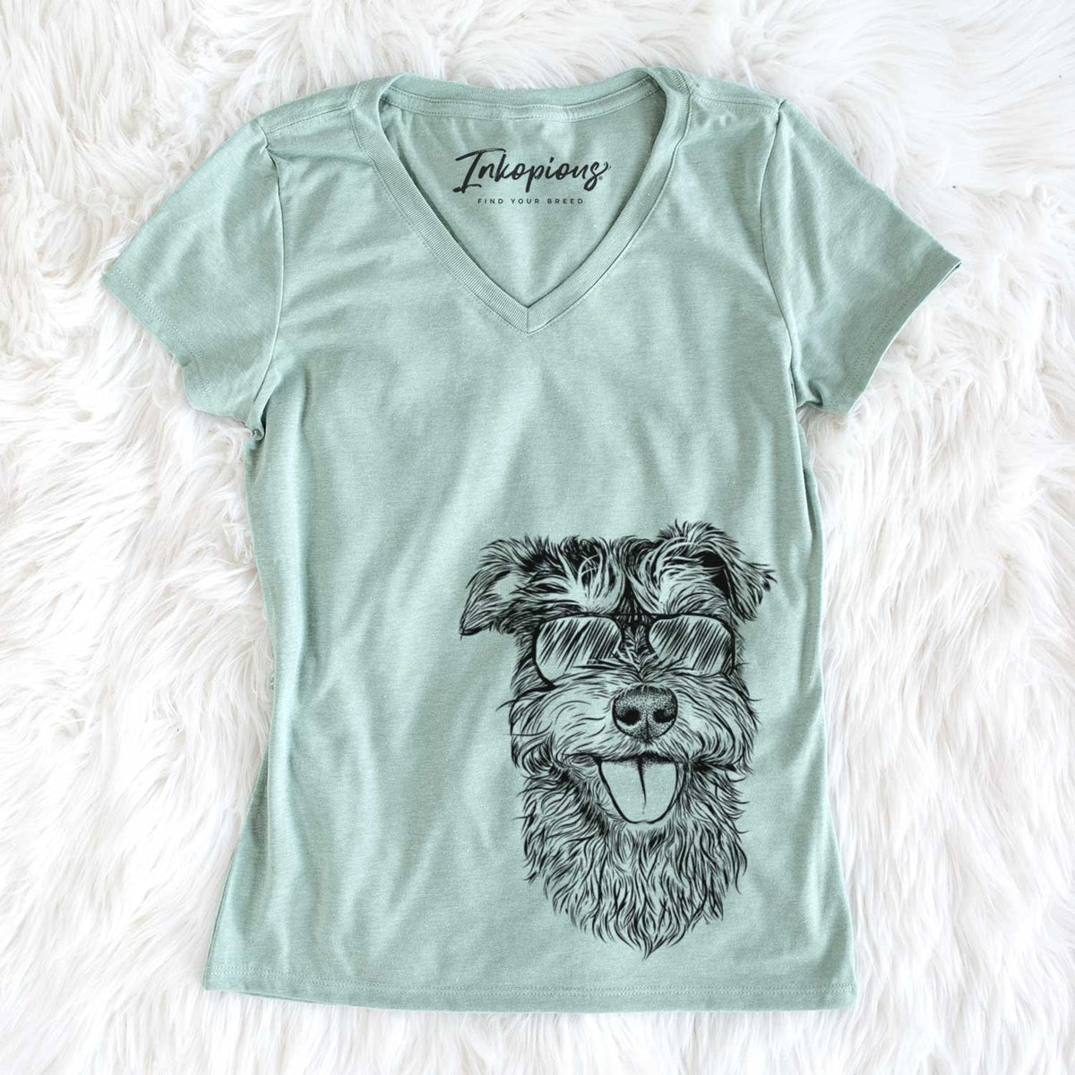 Aviator Buster the Schnoodle - Women's V-neck Shirt
