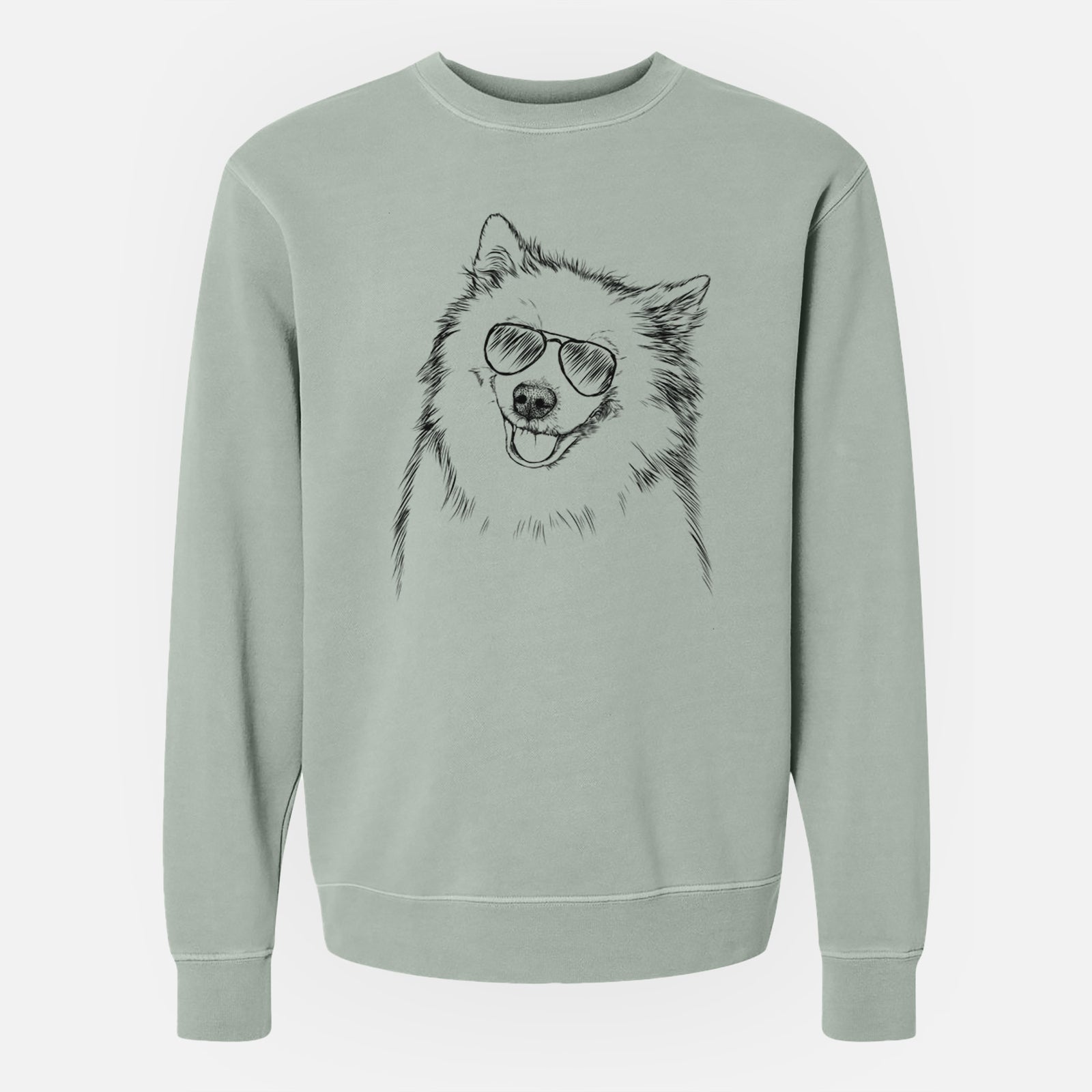 Aviator Caico the Samoyed - Unisex Pigment Dyed Crew Sweatshirt