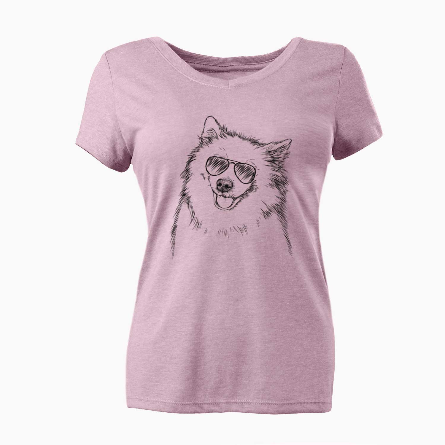 Aviator Caico the Samoyed - Women's V-neck Shirt