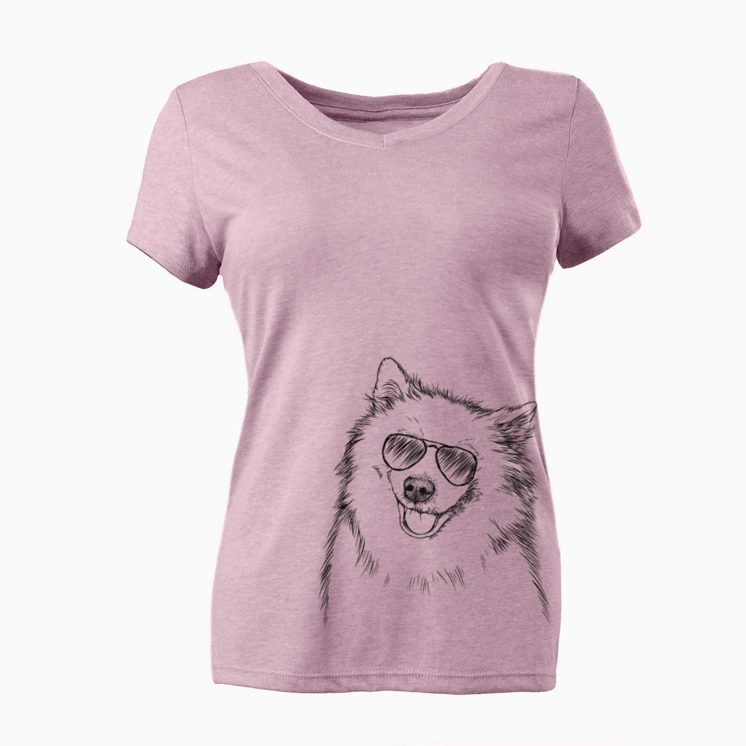 Aviator Caico the Samoyed - Women's V-neck Shirt