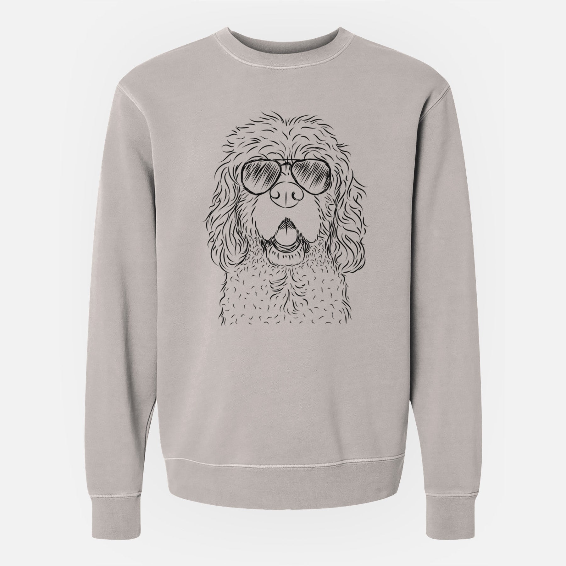 Aviator Casey the American Cocker Spaniel - Unisex Pigment Dyed Crew Sweatshirt