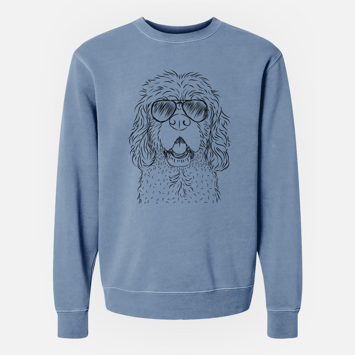 Aviator Casey the American Cocker Spaniel - Unisex Pigment Dyed Crew Sweatshirt