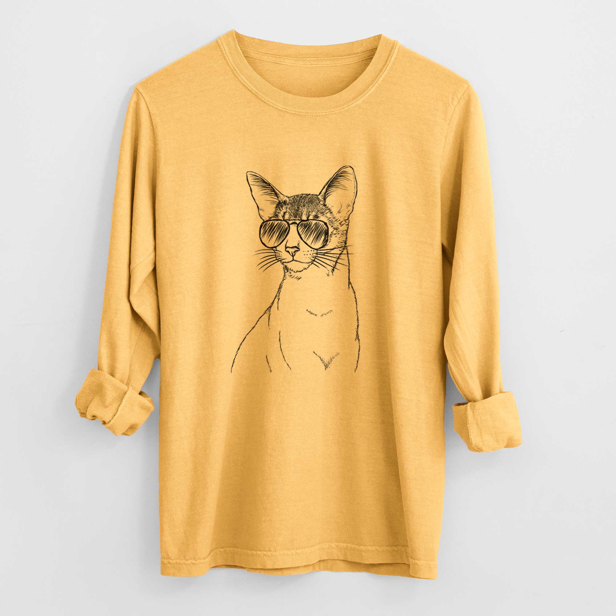 Aviators Cedric the Abyssinian Cat - Heavyweight 100% Cotton Long Sleeve