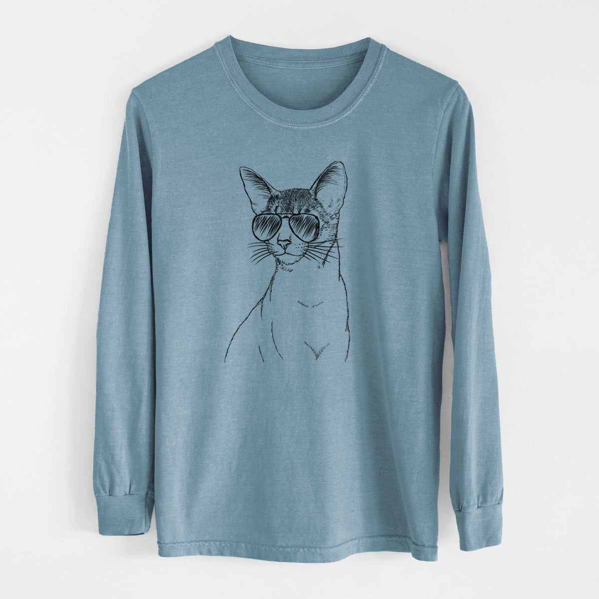 Aviators Cedric the Abyssinian Cat - Heavyweight 100% Cotton Long Sleeve
